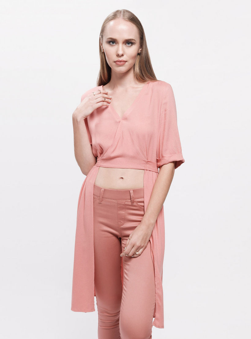 High Low Wrap Top with Surplice Neck-women-clothing-shirtsandblouses-blouses-image-1