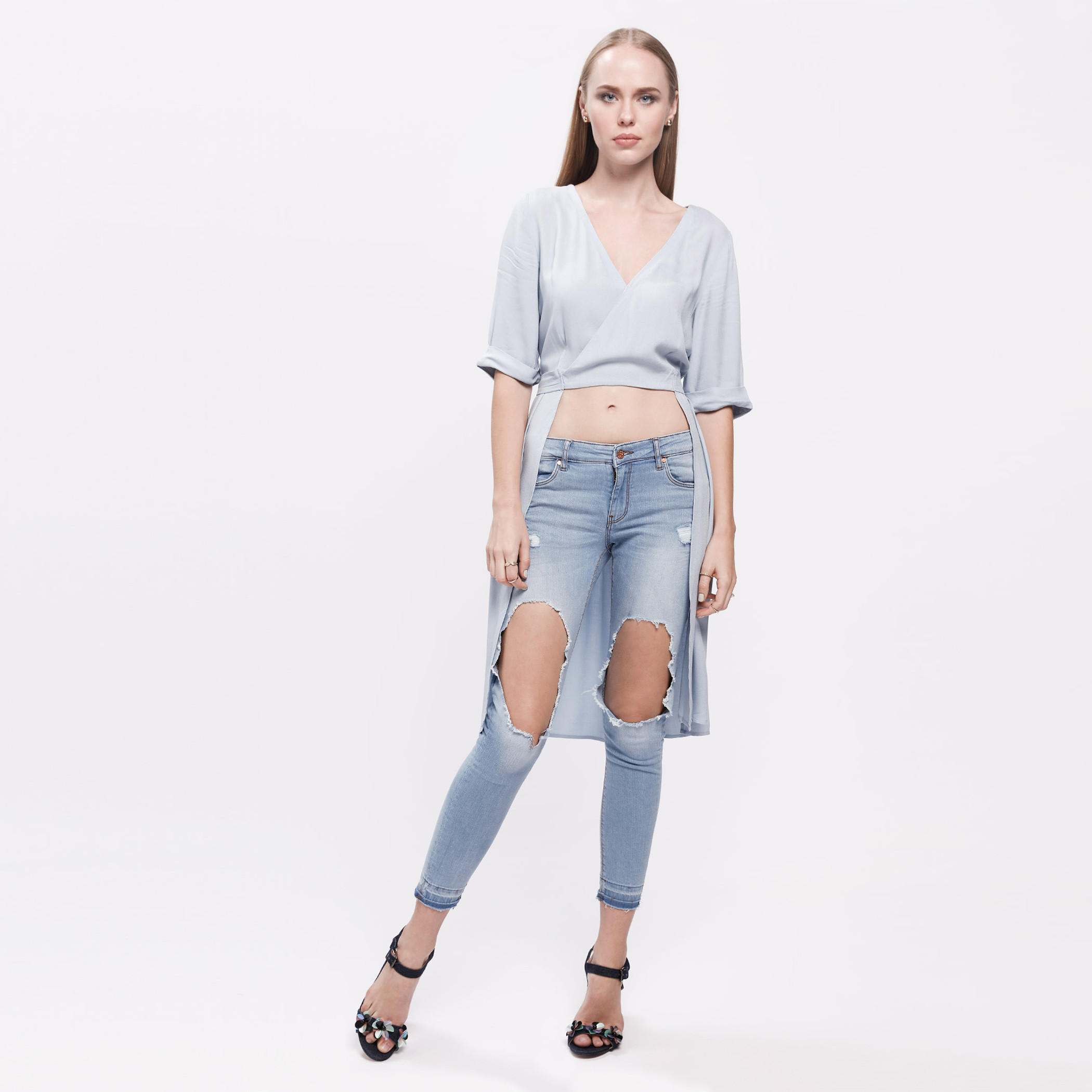 High Low Wrap Top with Surplice Neck-women-clothing-shirtsandblouses-blouses-image-1