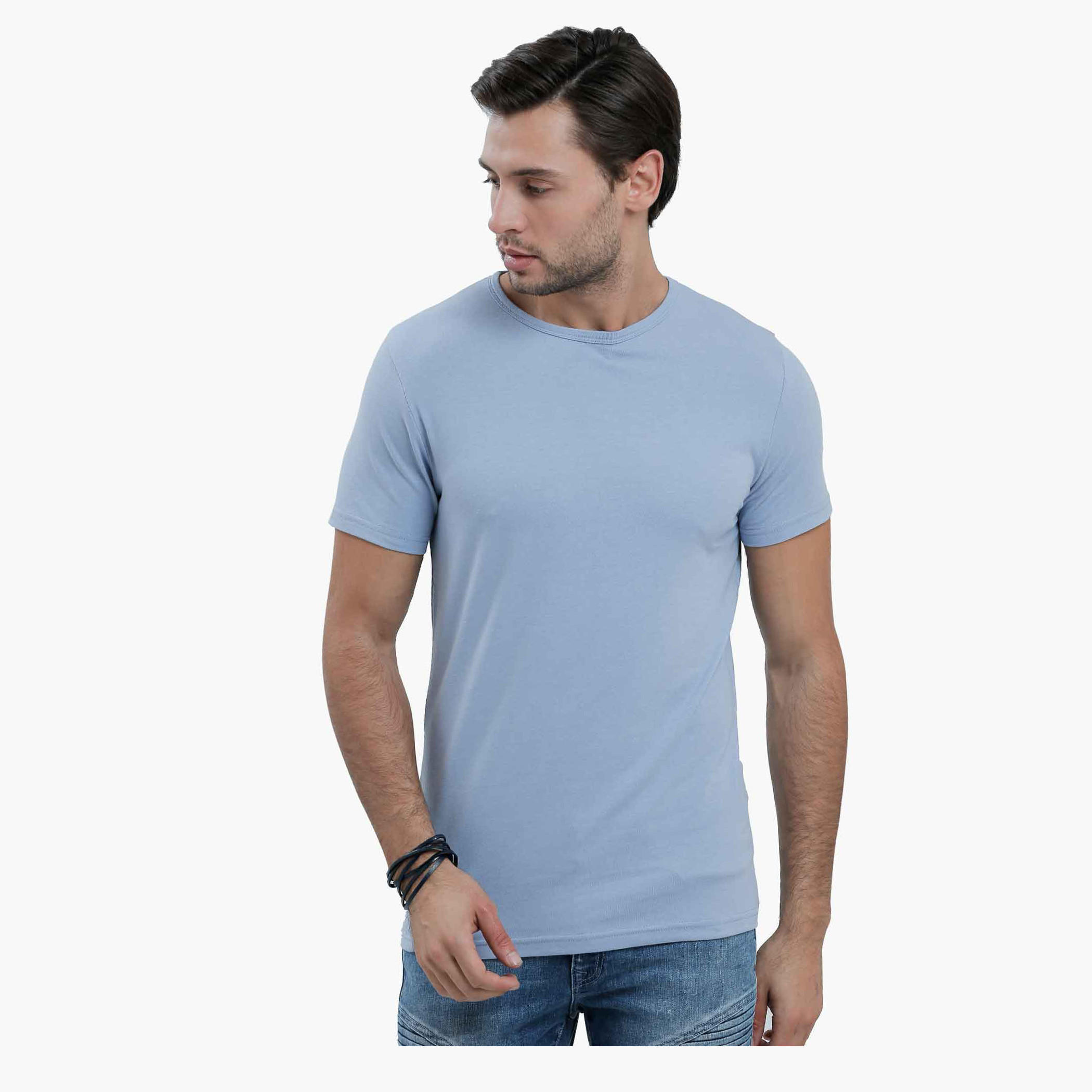 Lee Cooper Round Neck T-Shirt with Short Sleeves in Slim Fit-men-clothing-tshirtsandpolos-tshirts-image-1