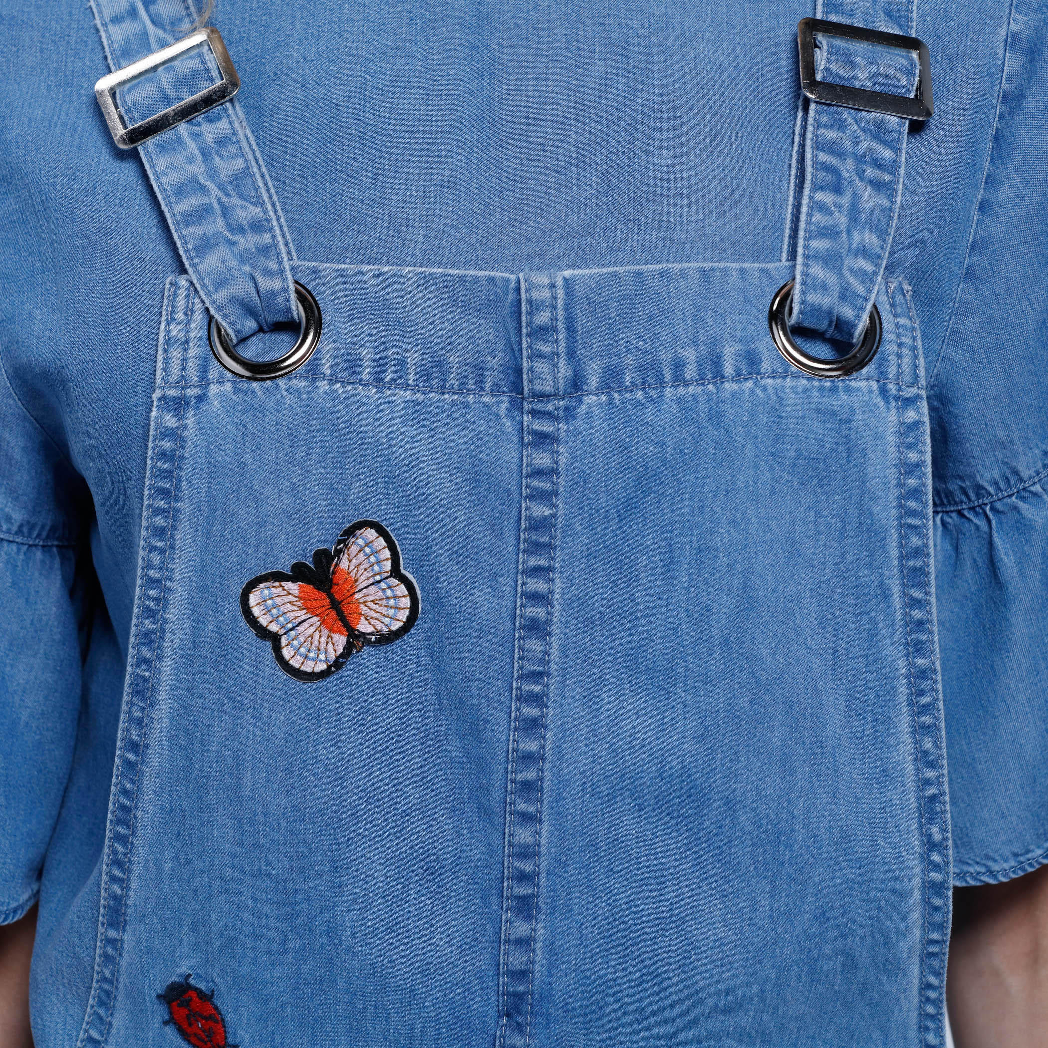 Lee Cooper Embroidered Denim Pinafore-women-clothing-dresses-image-4