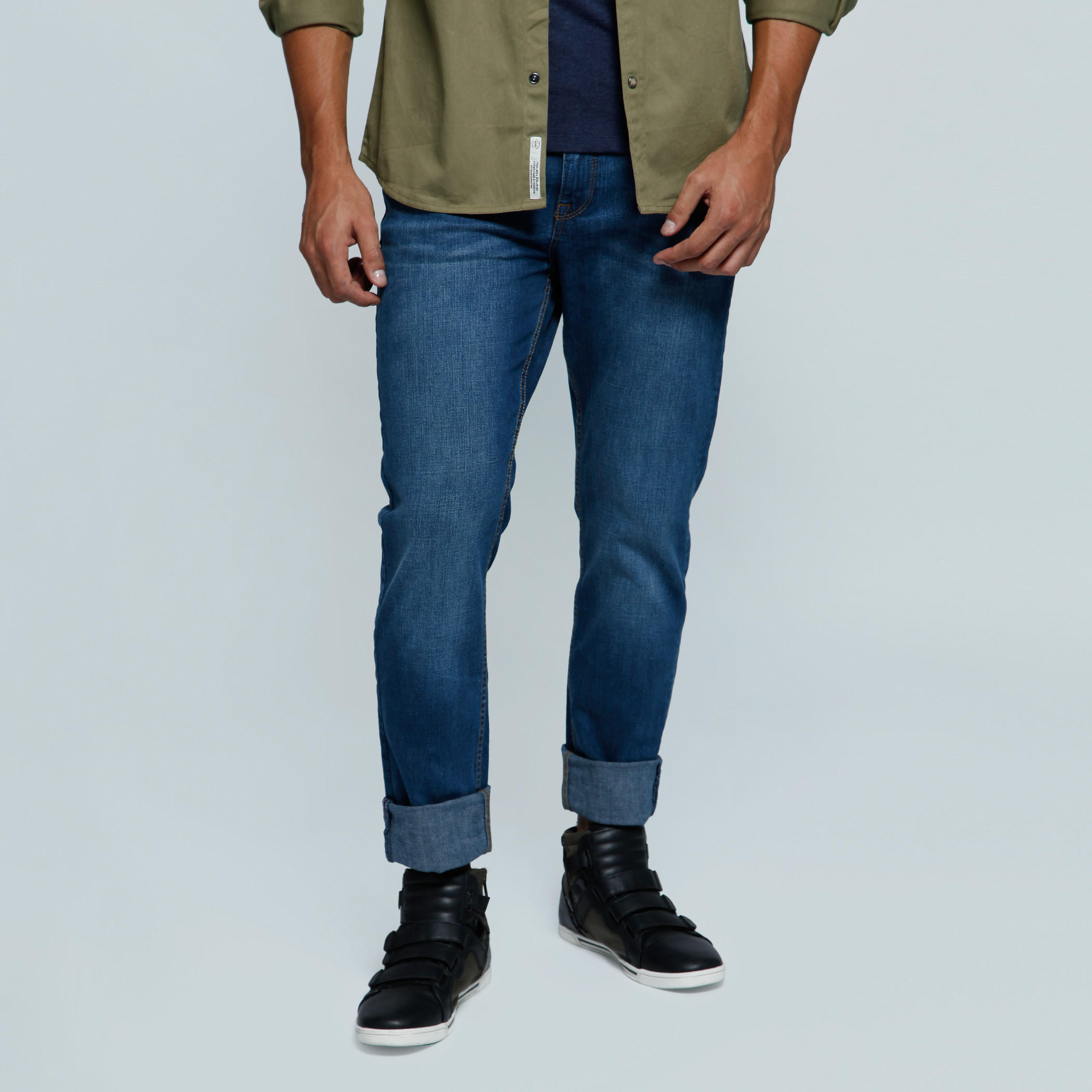 Lee Cooper Full Length Denim Pants with Button Closure-men-clothing-bottoms-jeans-image-5