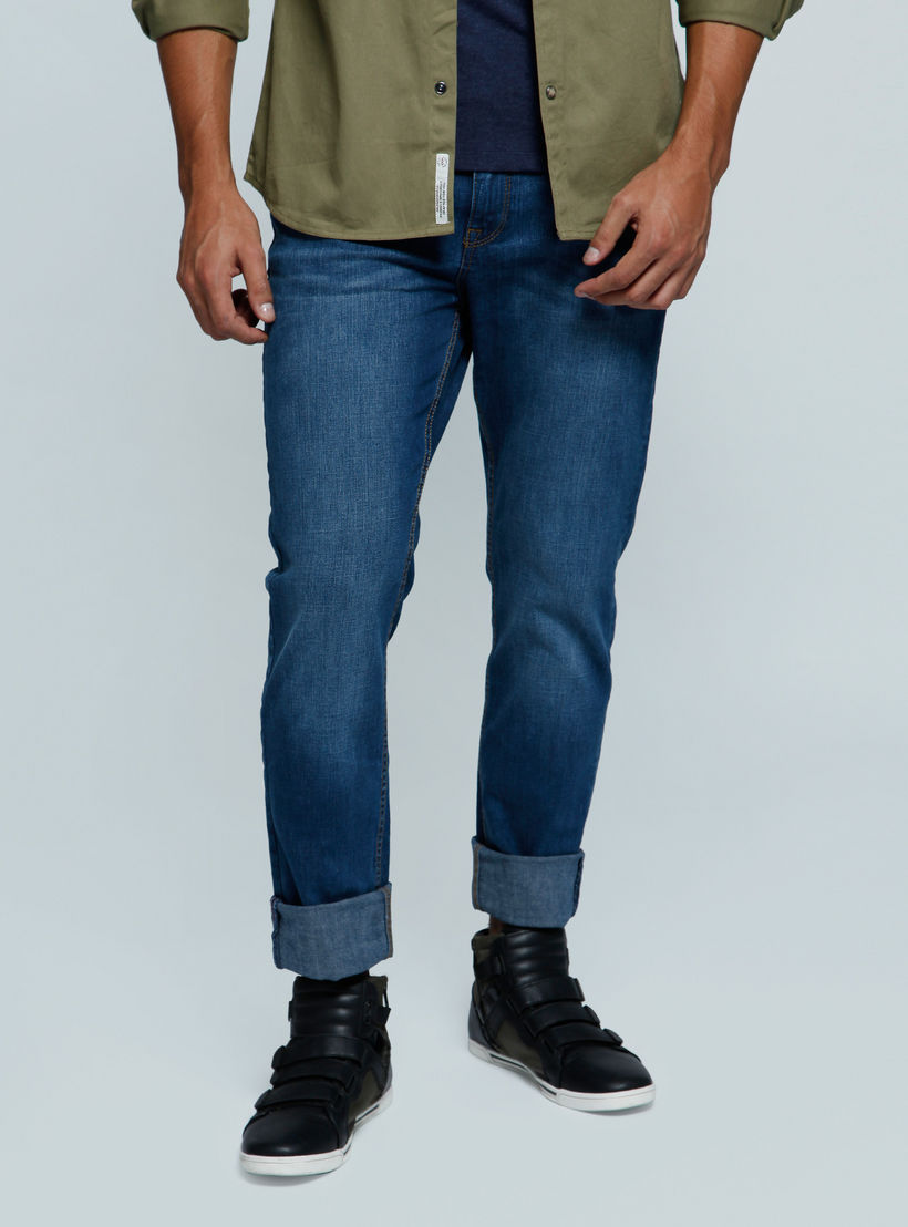 Lee Cooper Full Length Denim Pants with Button Closure-men-clothing-bottoms-jeans-image-5