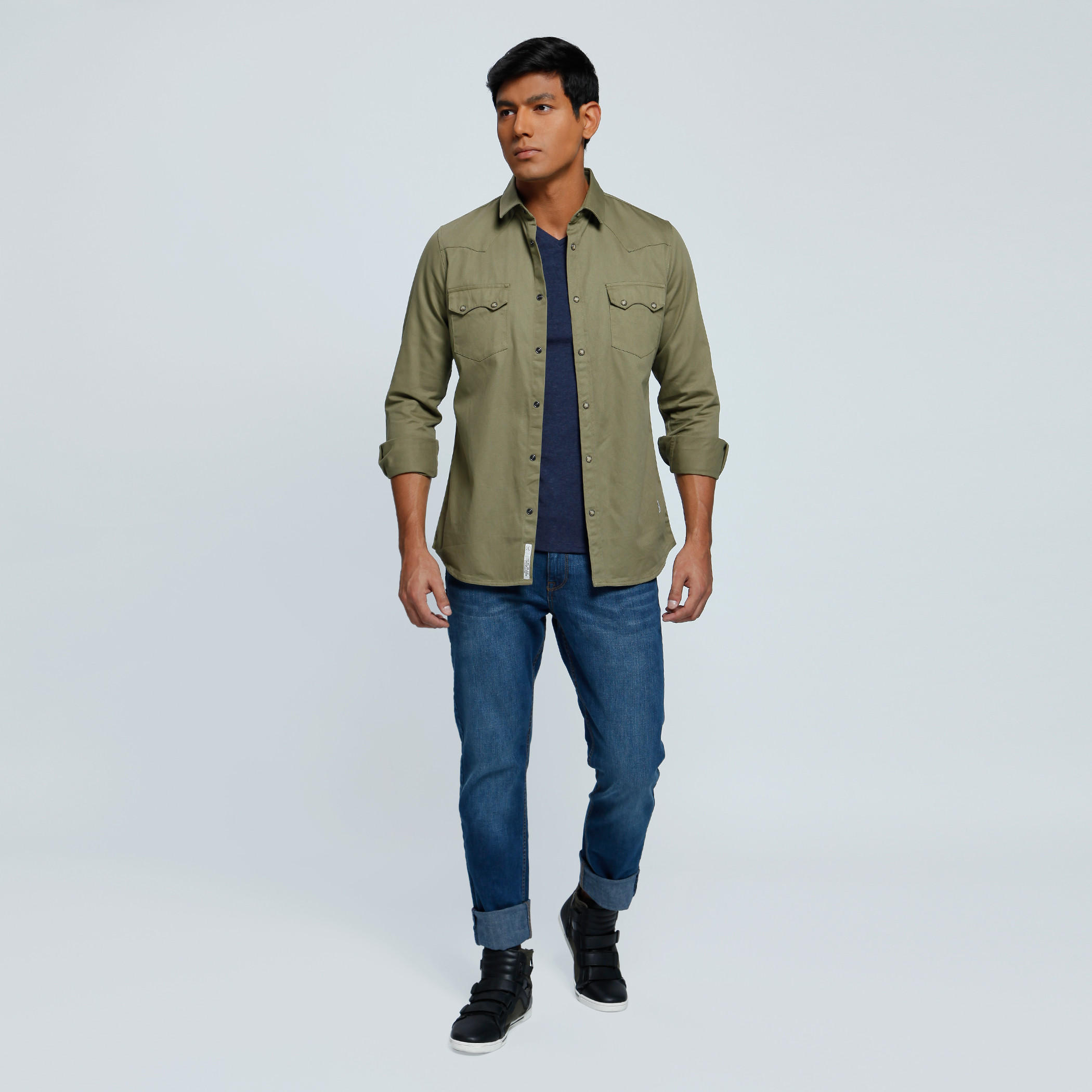 Lee Cooper Full Length Denim Pants with Button Closure-men-clothing-bottoms-jeans-image-1