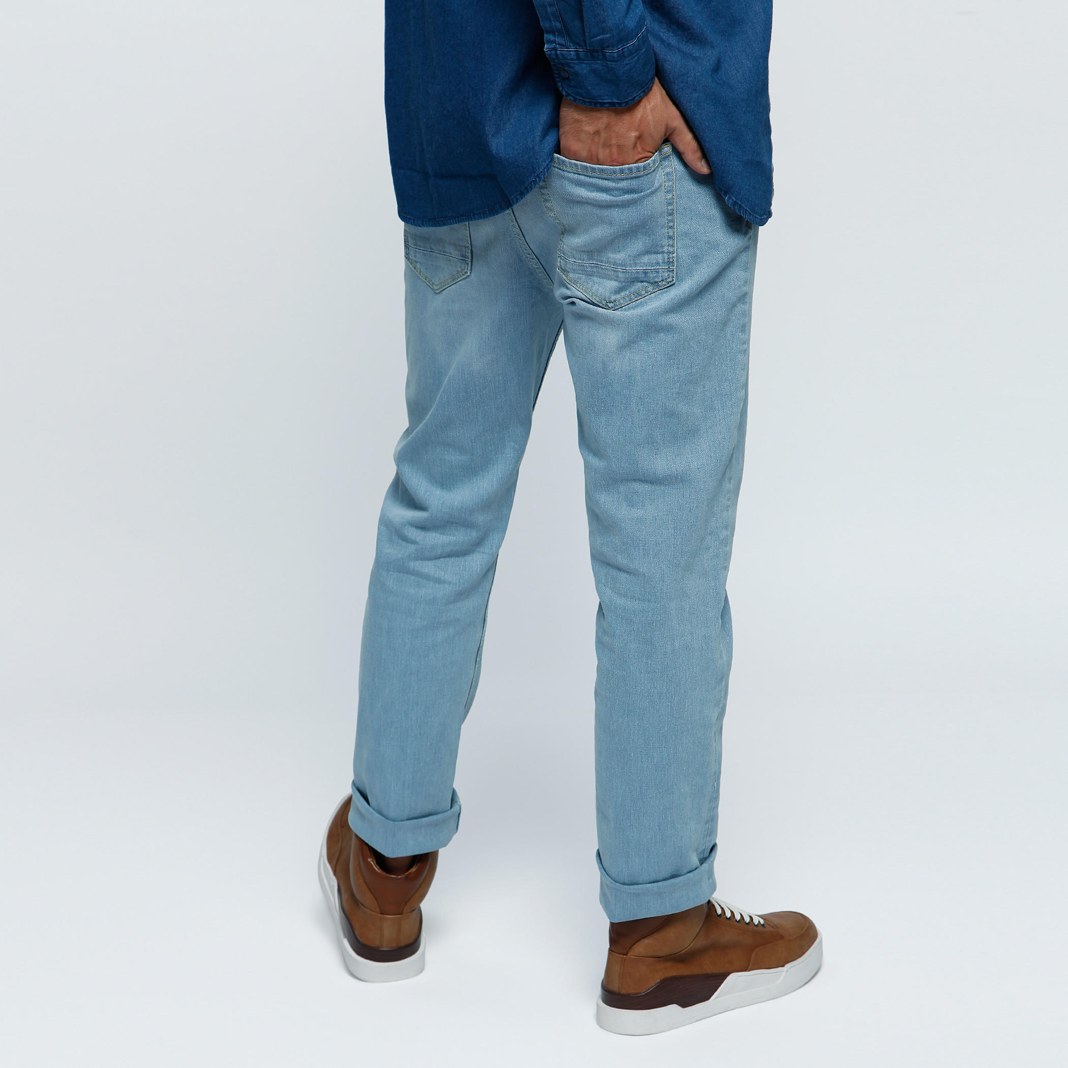 Lee Cooper Full Length Denim Pants with Button Closure-men-clothing-bottoms-jeans-image-4
