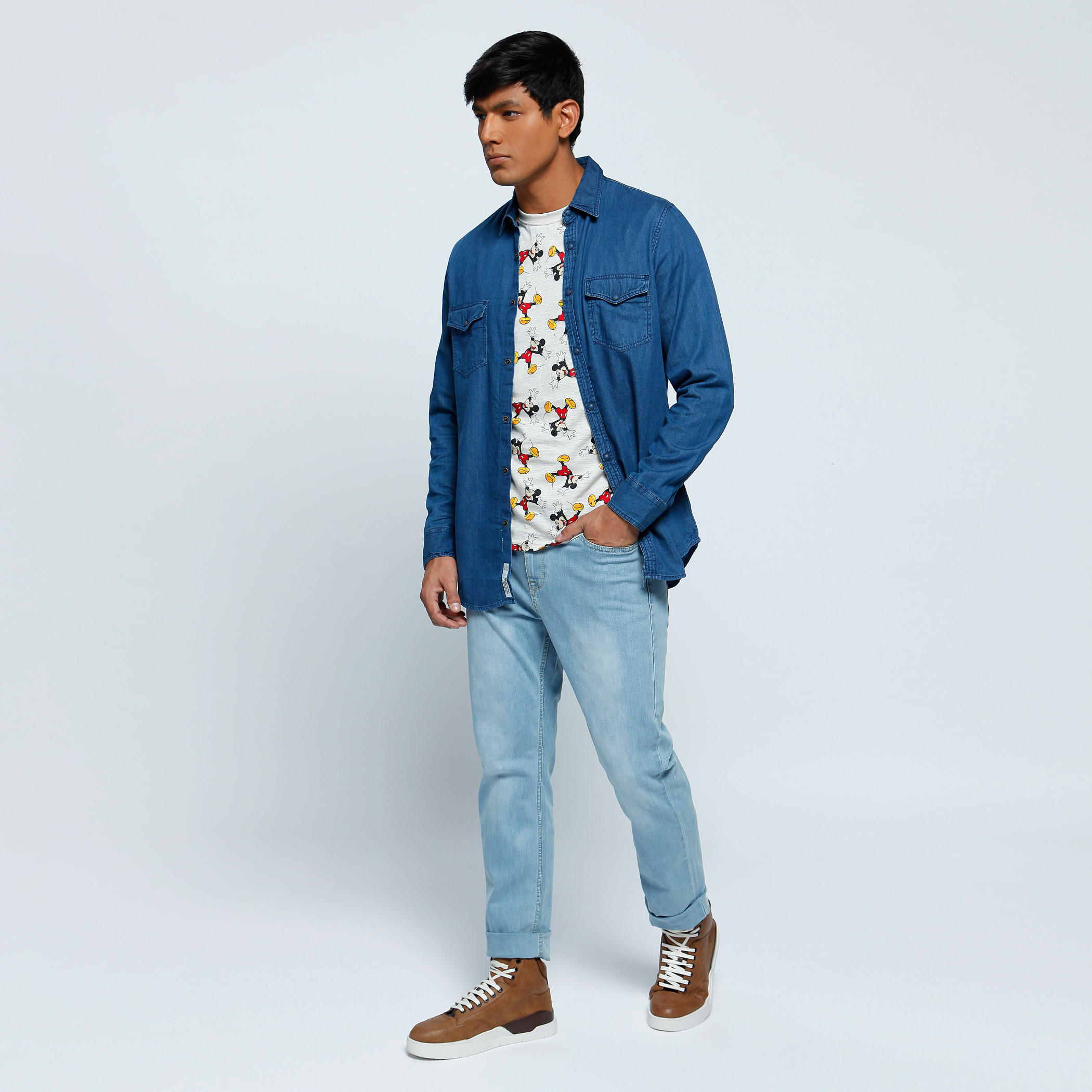Lee Cooper Full Length Denim Pants with Button Closure-men-clothing-bottoms-jeans-image-1