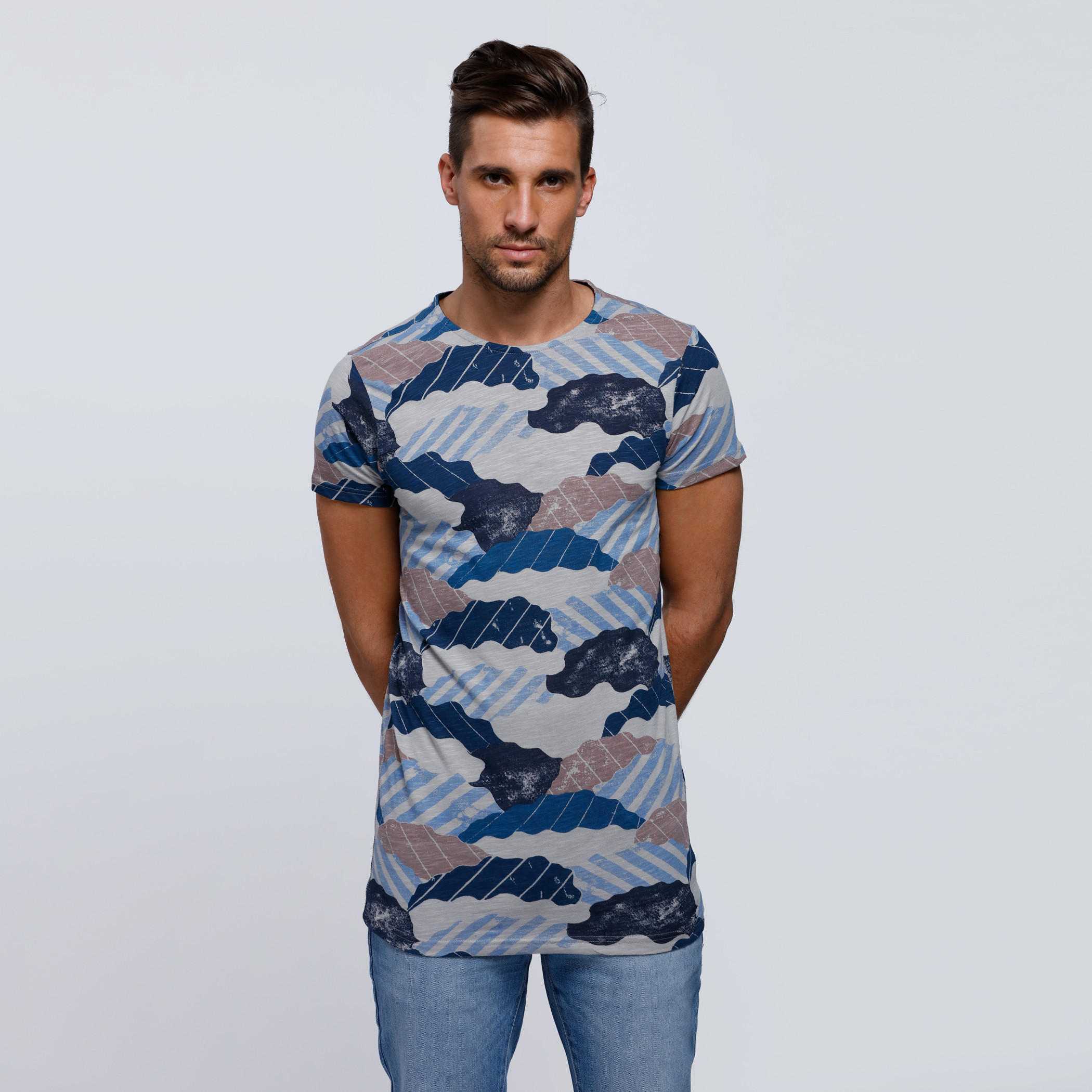 Printed T-Shirt with Short Sleeves-men-clothing-tshirtsandpolos-tshirts-image-1