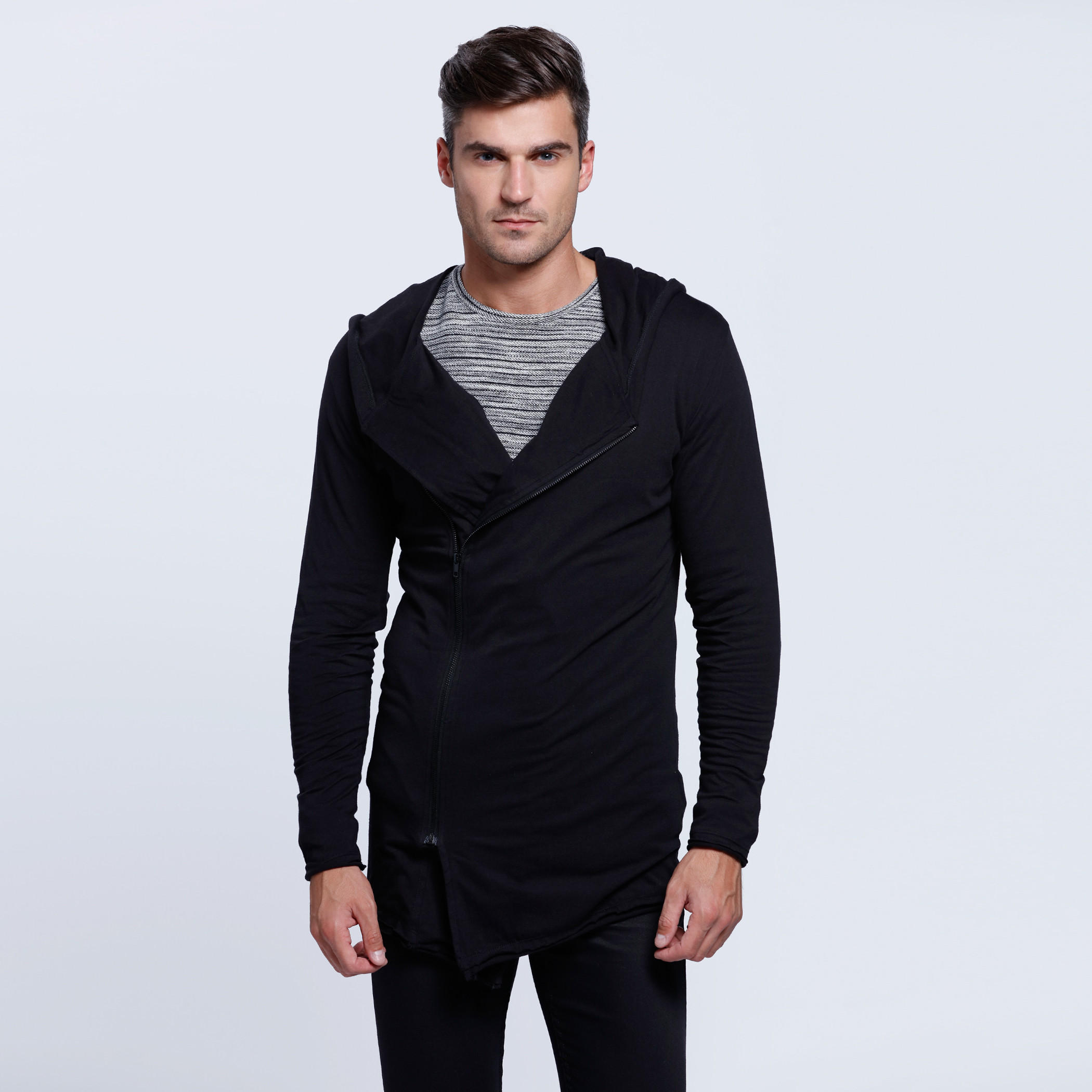 Lee Cooper Biker Waterfall Jacket with Long Sleeves-men-clothing-jacketsandblazers-jackets-image-1