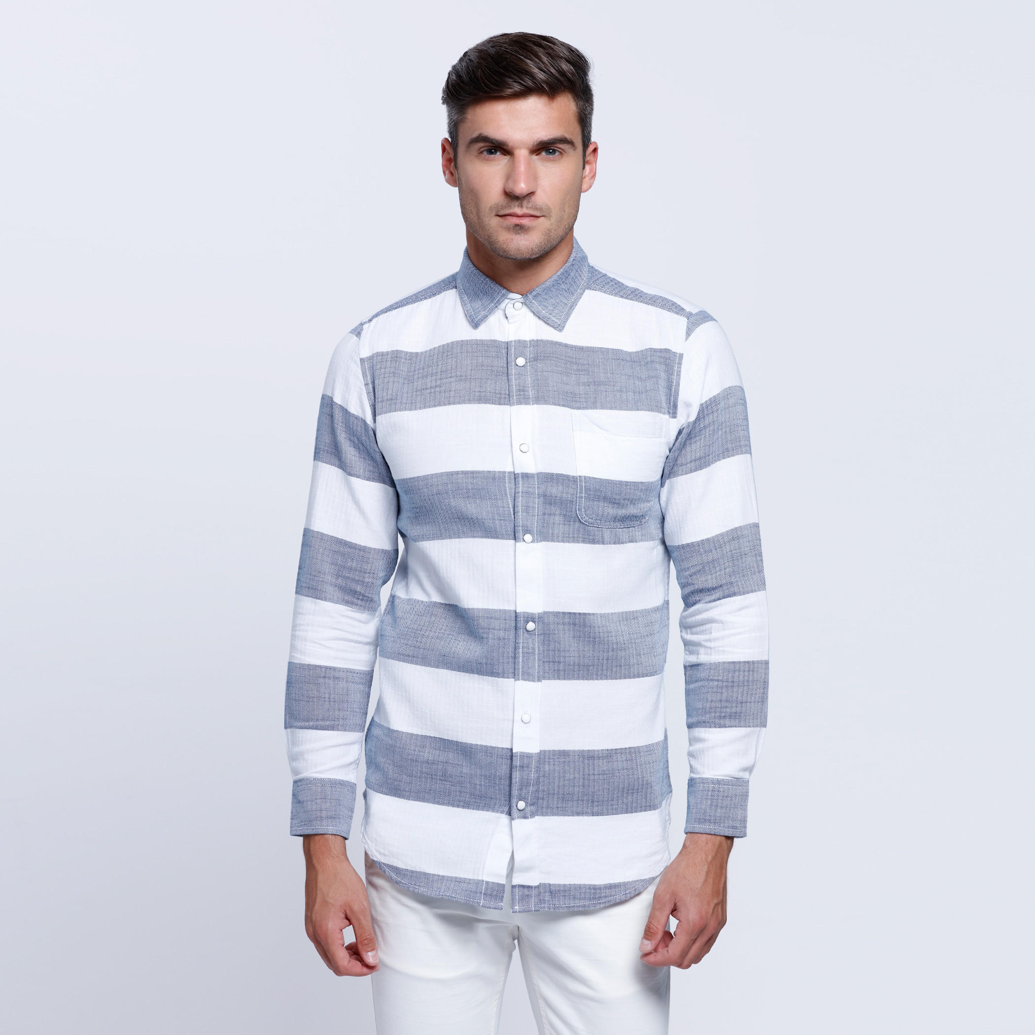 Lee Cooper Striped Shirt with Long Sleeves-men-clothing-shirts-image-1