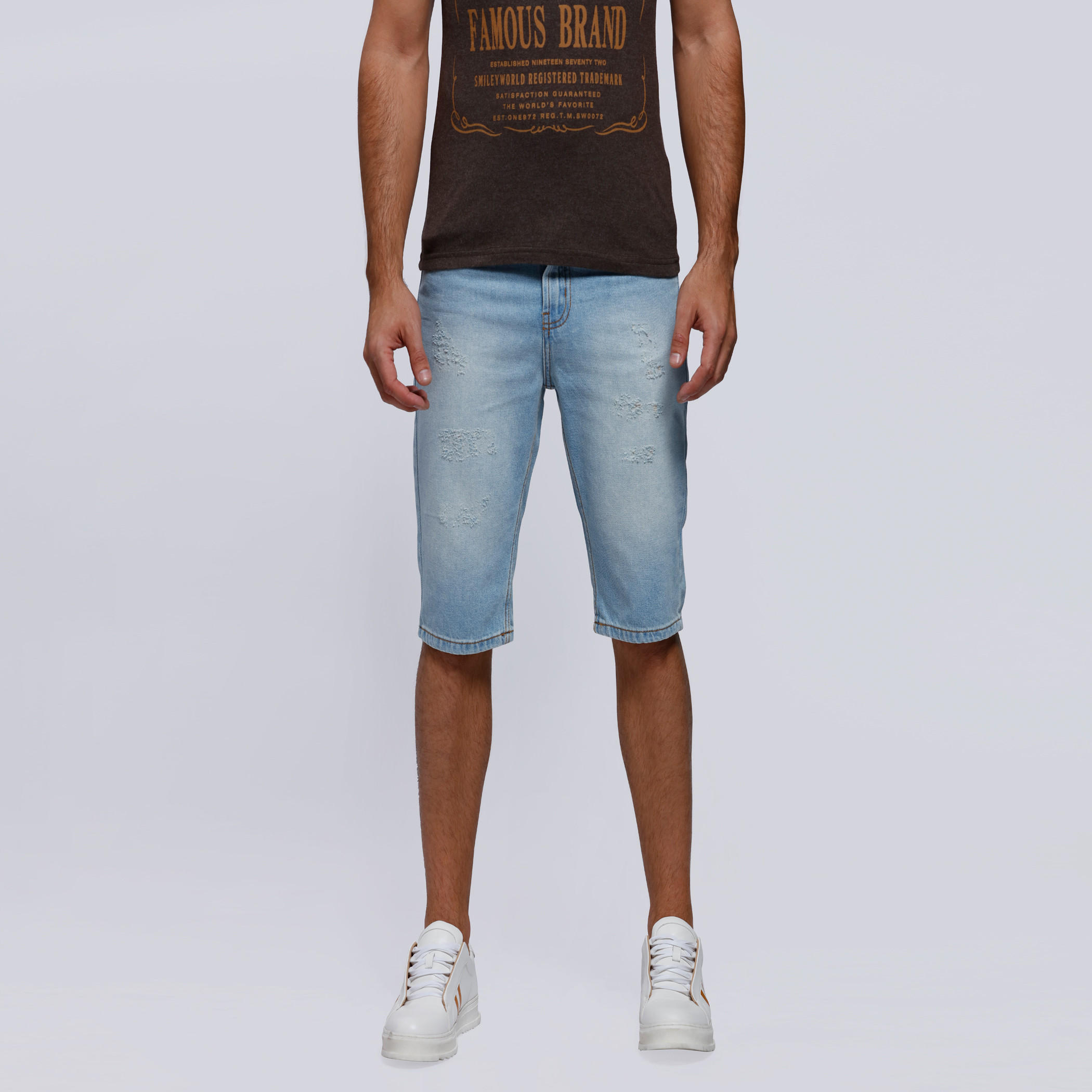 Lee Cooper Knee-Length Shorts with Button Closure-men-clothing-bottoms-shorts-image-1
