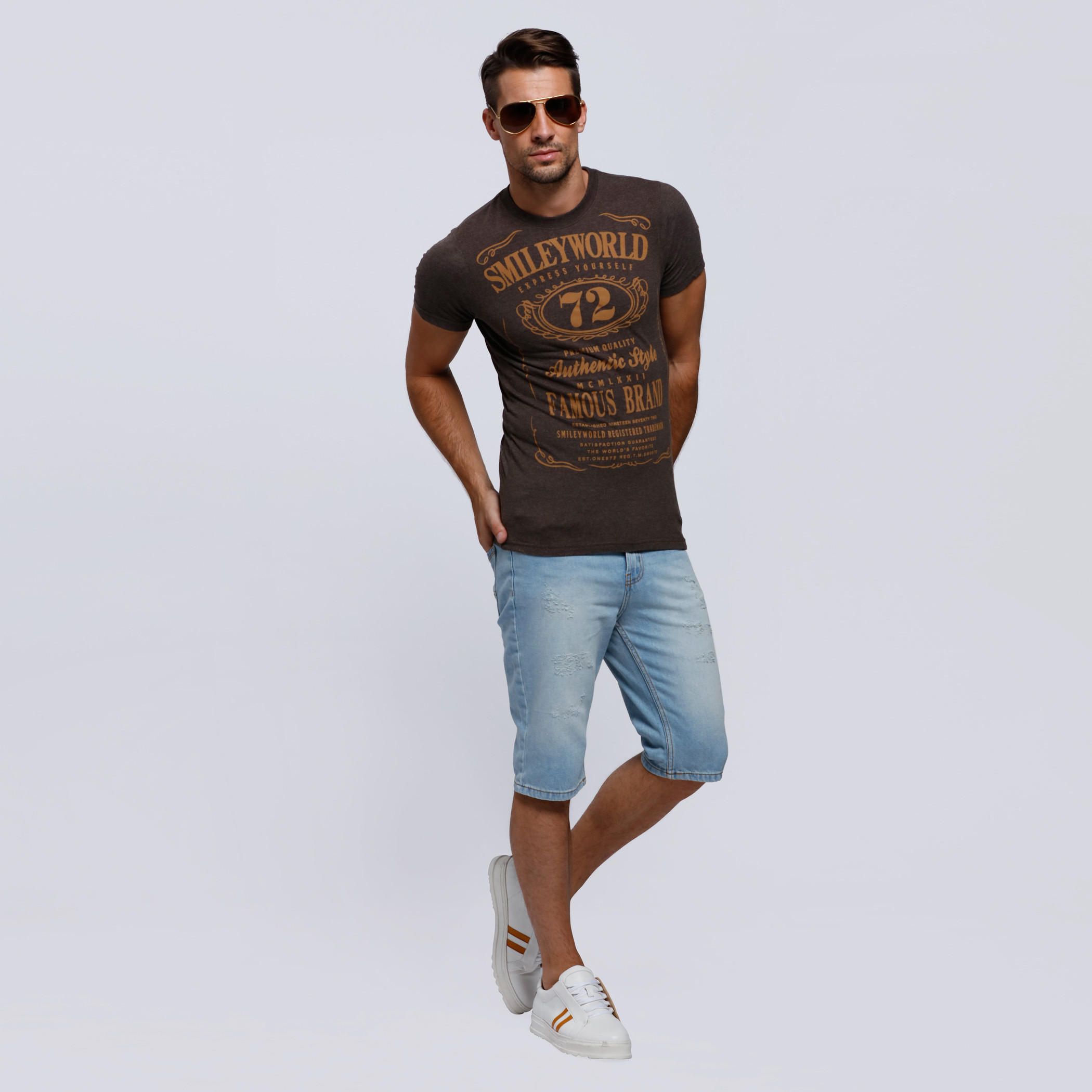Lee Cooper Knee-Length Shorts with Button Closure-men-clothing-bottoms-shorts-image-5