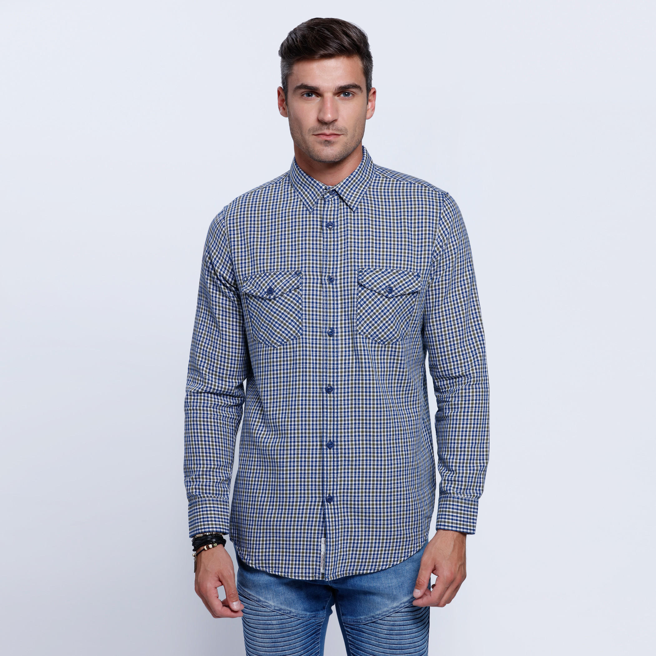 Lee Cooper Chequered Long Sleeves Shirt-men-clothing-shirts-image-1