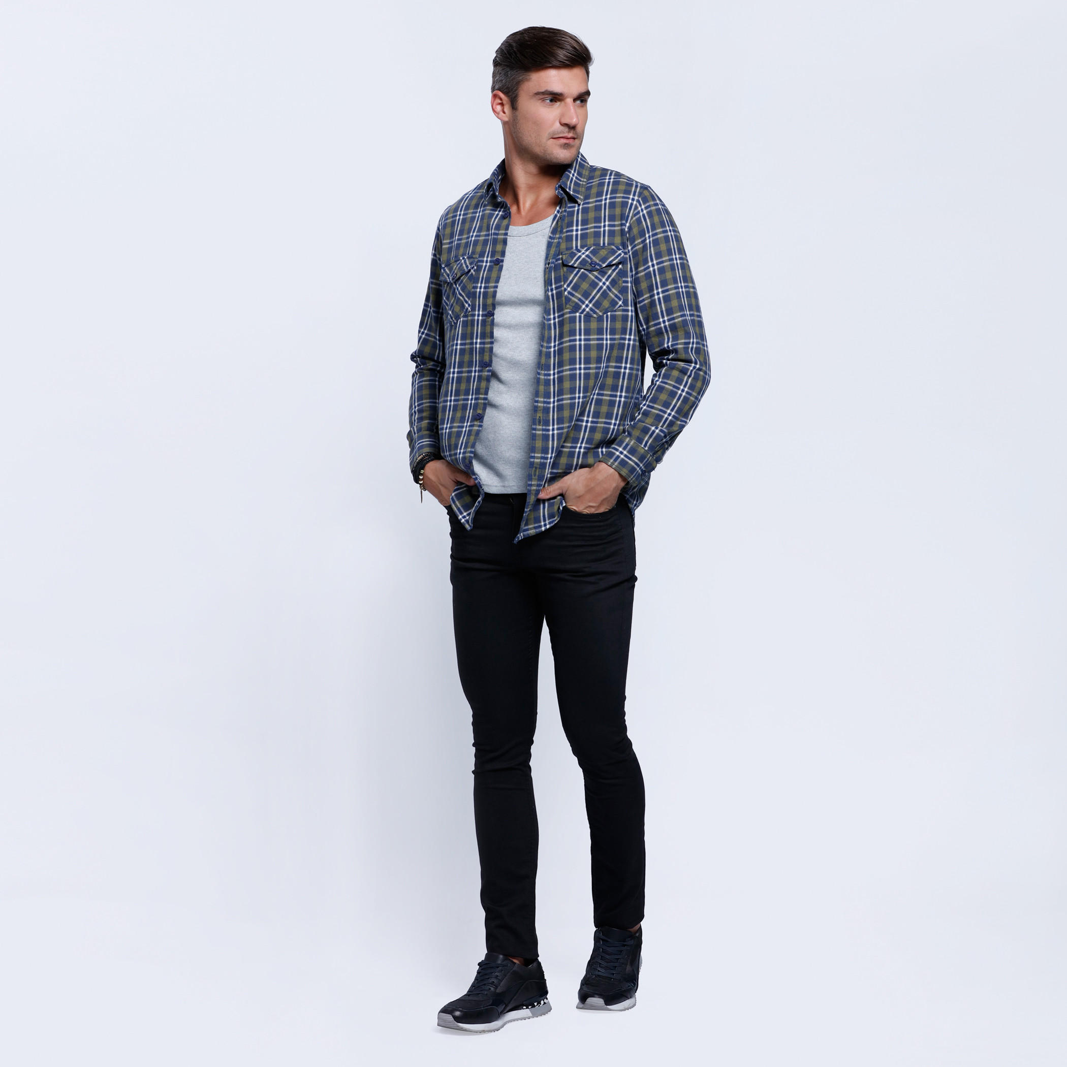 Lee Cooper Chequered Long Sleeves Shirt-men-clothing-shirts-image-1