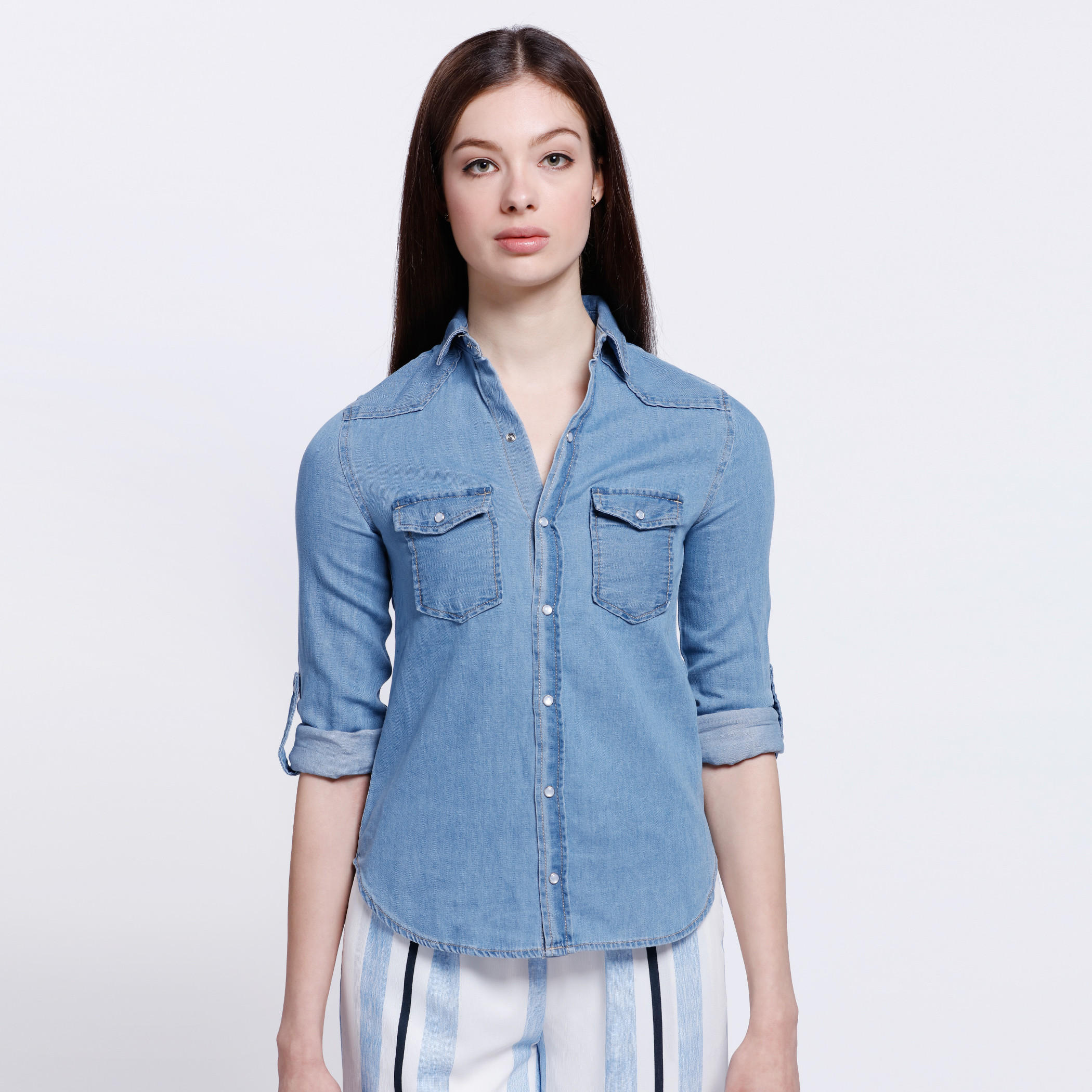 Denim Shirt with Long Sleeves-women-clothing-shirtsandblouses-blouses-image-5