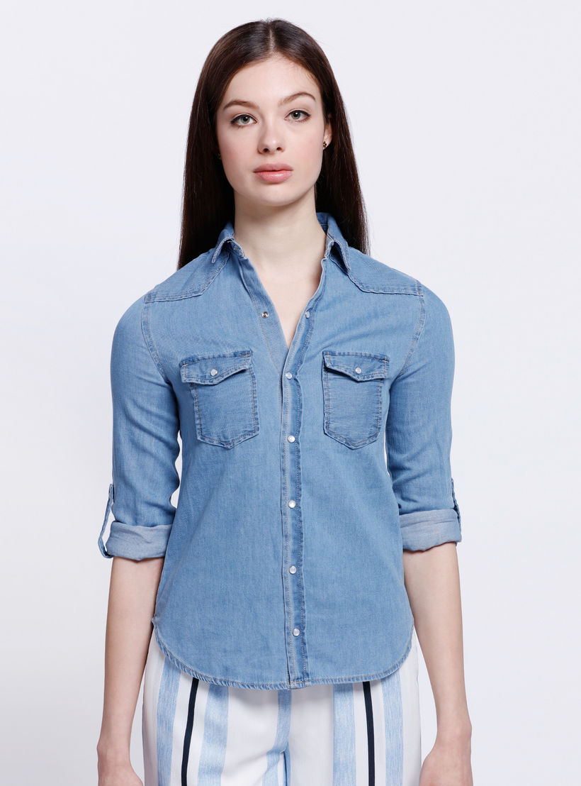 Denim Shirt with Long Sleeves-women-clothing-shirtsandblouses-blouses-image-5