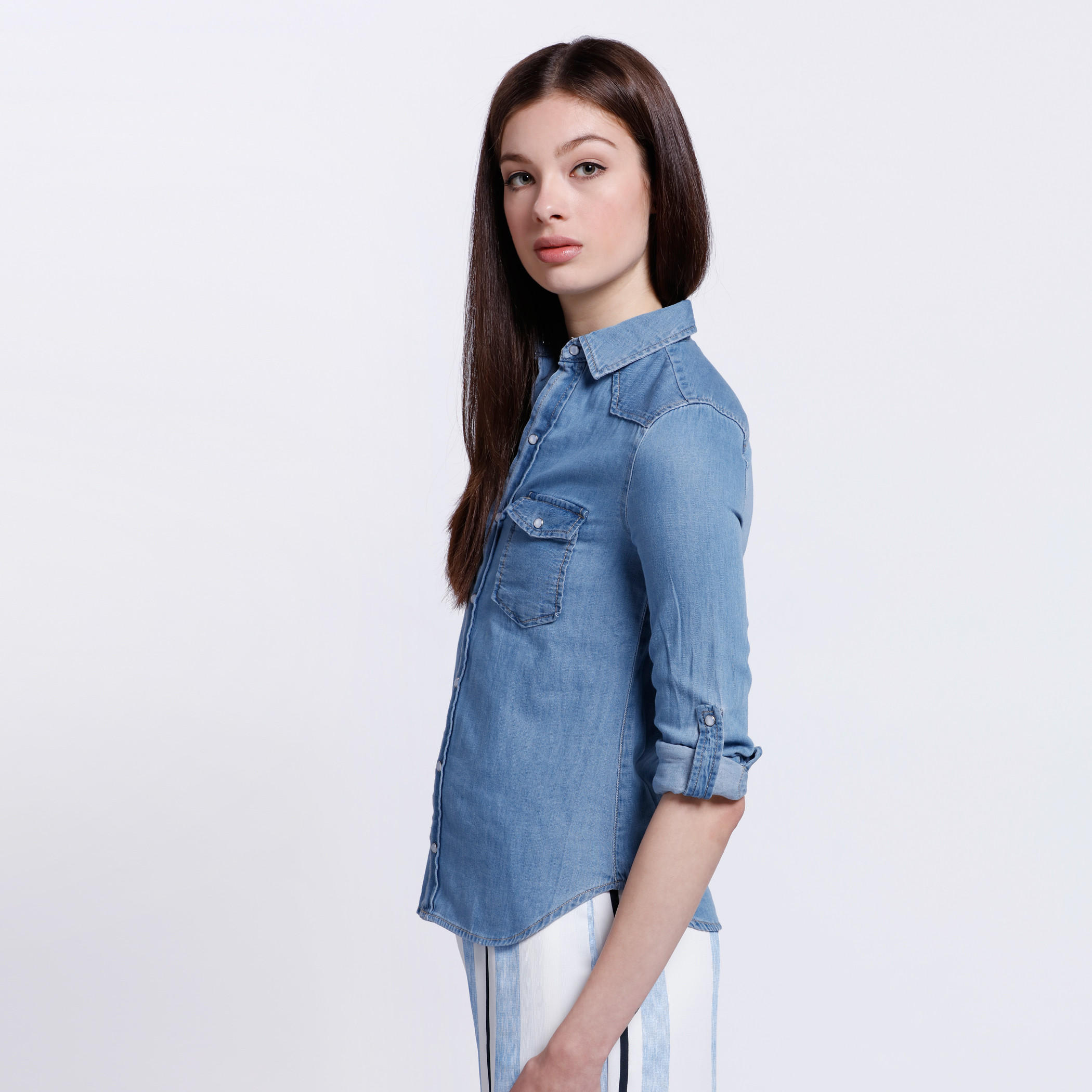 Denim Shirt with Long Sleeves-women-clothing-shirtsandblouses-blouses-image-3