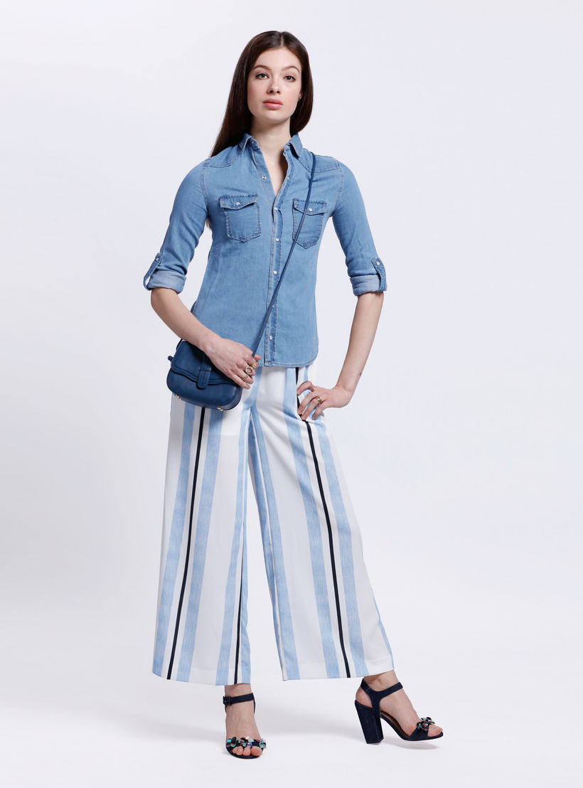 Denim Shirt with Long Sleeves-women-clothing-shirtsandblouses-blouses-image-1