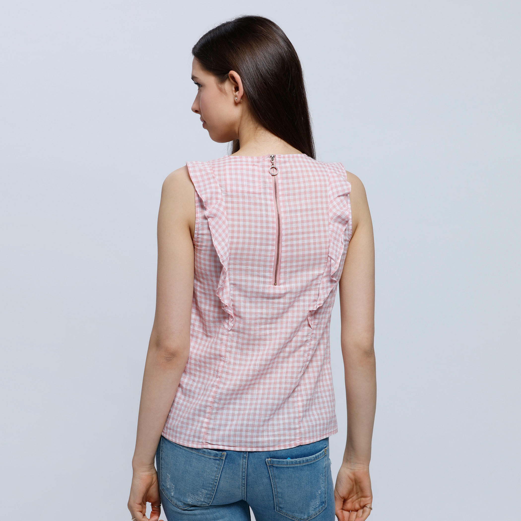 Chequered Sleeveless Frill Top-women-clothing-shirtsandblouses-blouses-image-9