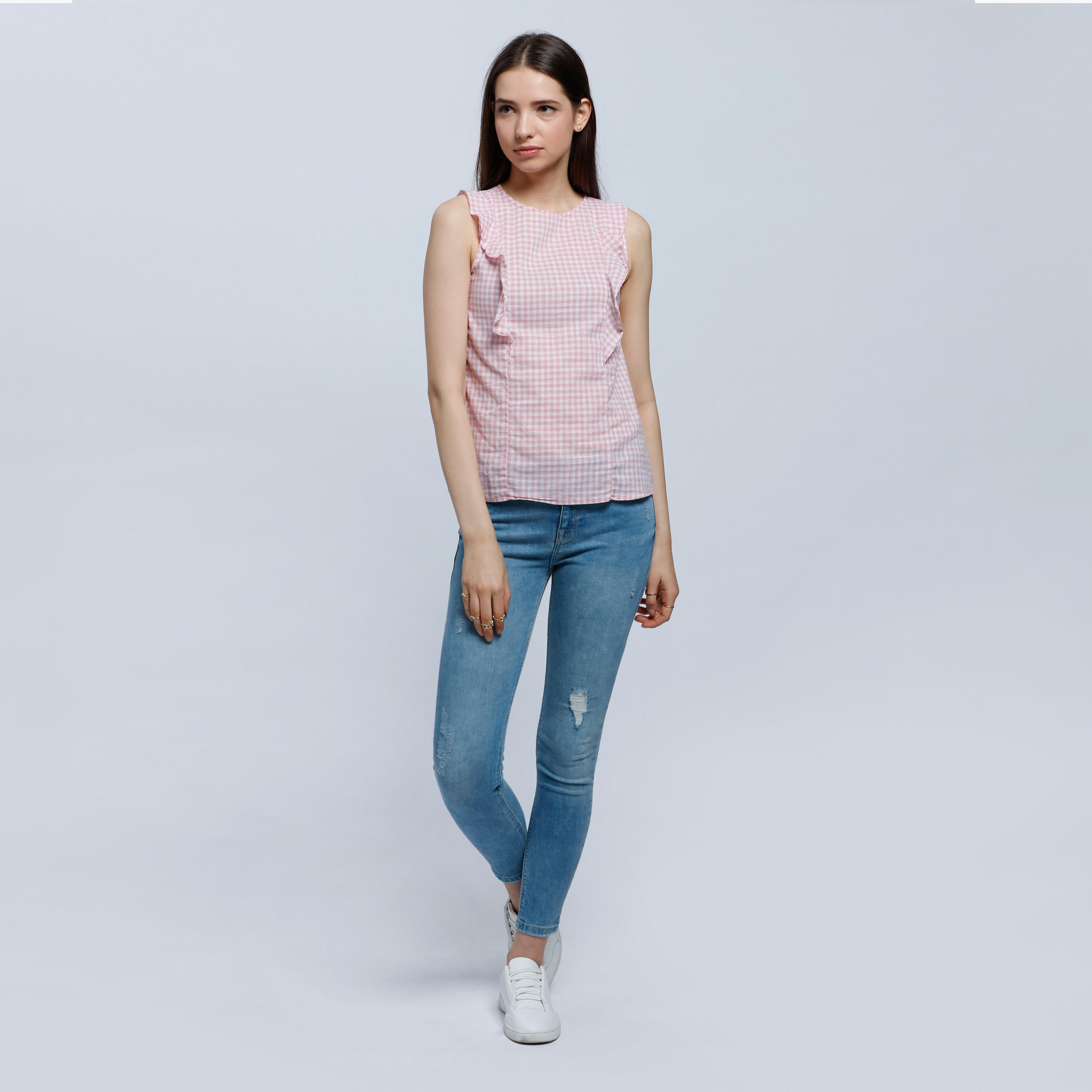 Chequered Sleeveless Frill Top-women-clothing-shirtsandblouses-blouses-image-6