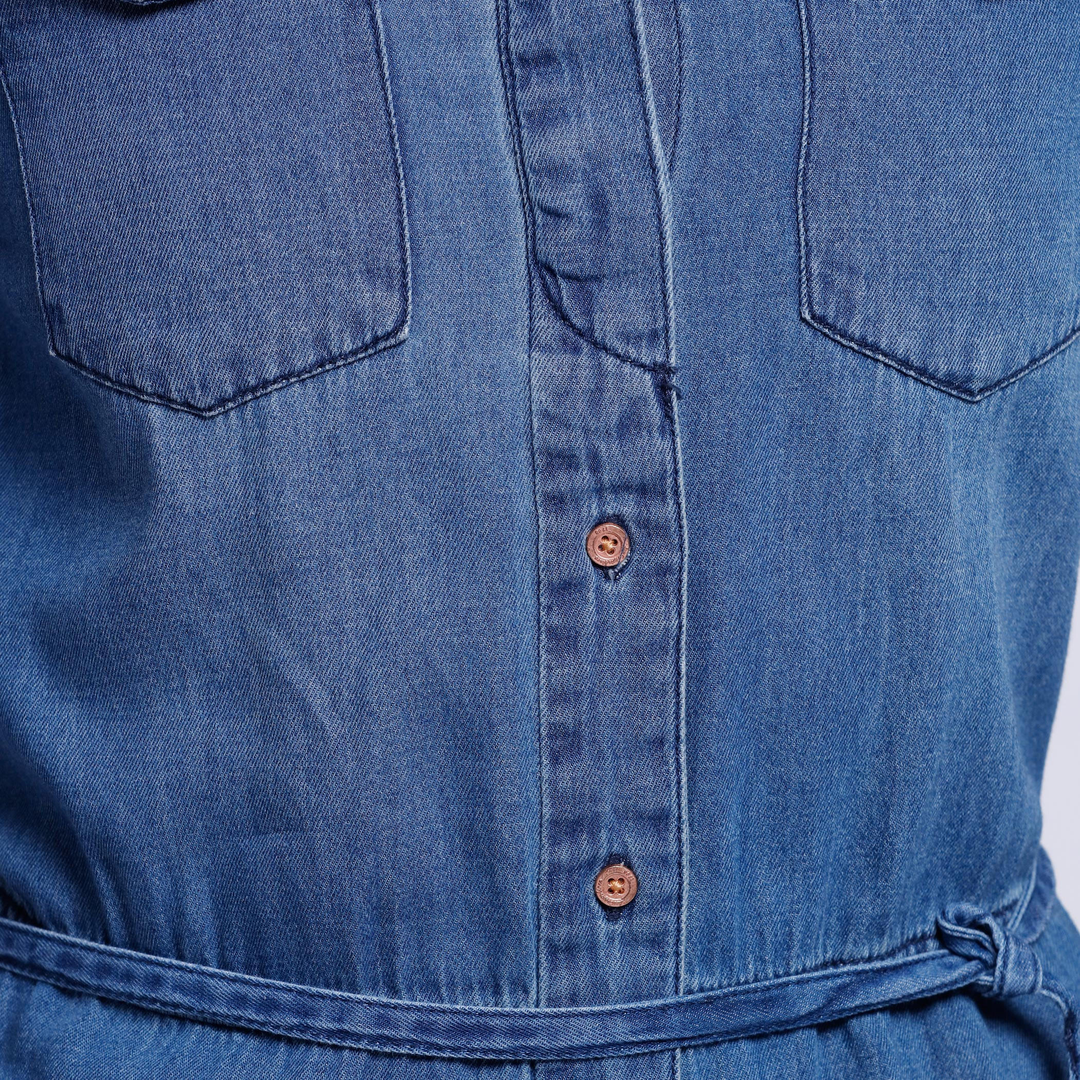 Denim Shirt Dress with Long Sleeves-women-clothing-dresses-image-4