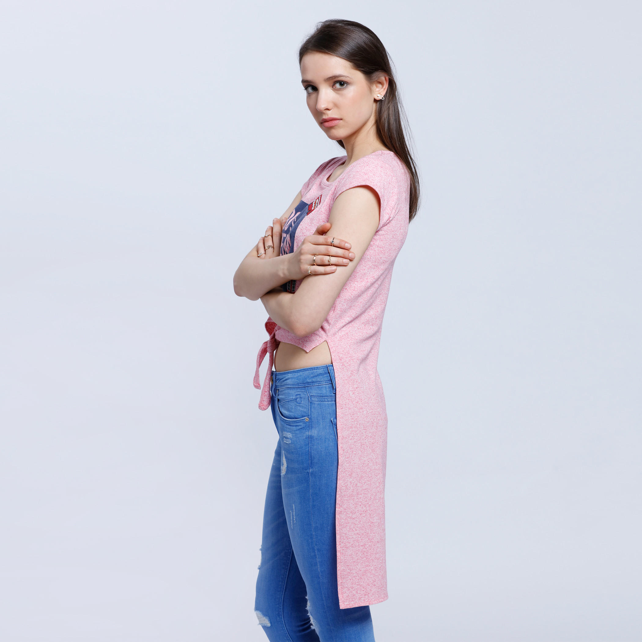 Lee Cooper Printed T-Shirt with Short Sleeves-women-clothing-tshirts-image-3