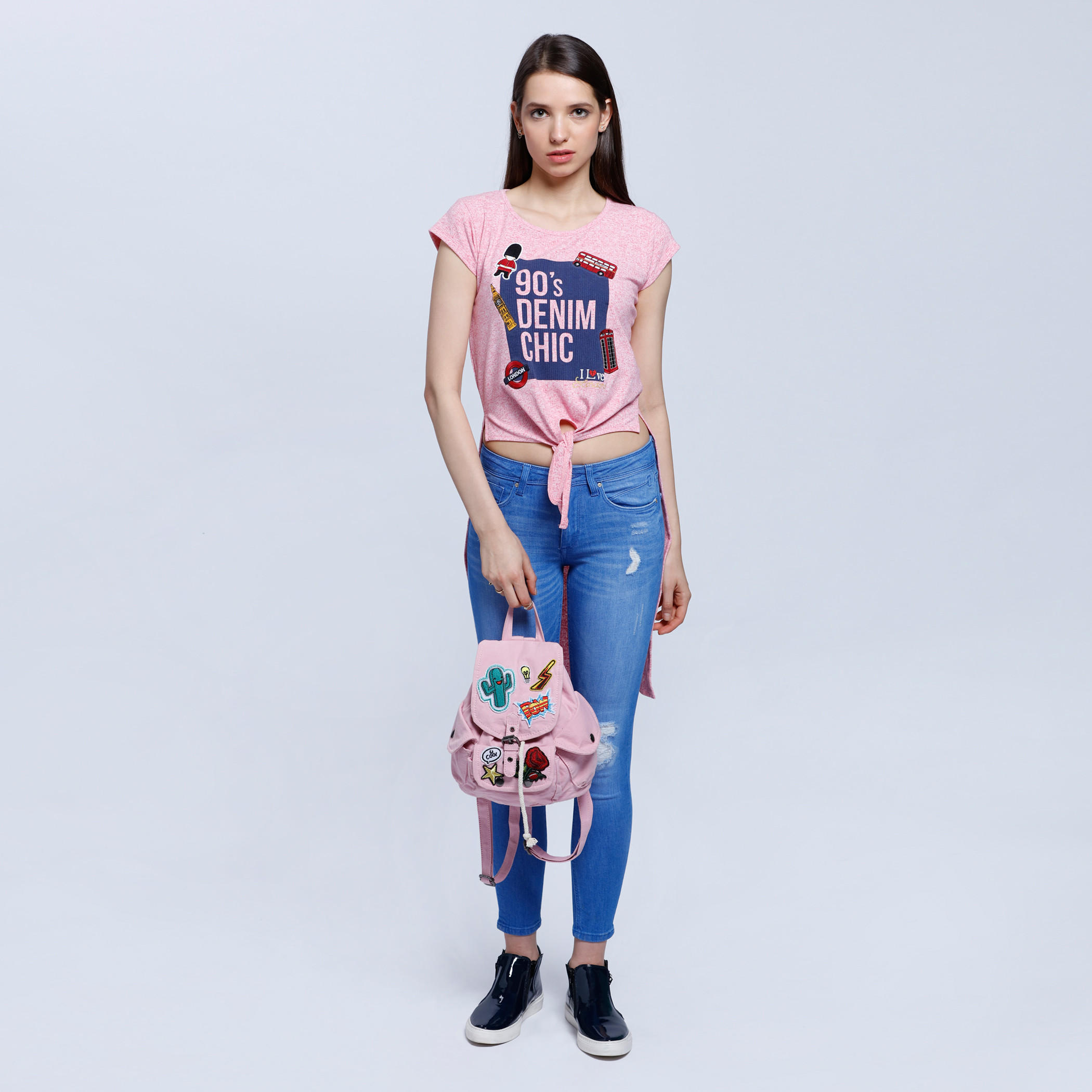 Lee Cooper Printed T-Shirt with Short Sleeves-women-clothing-tshirts-image-5