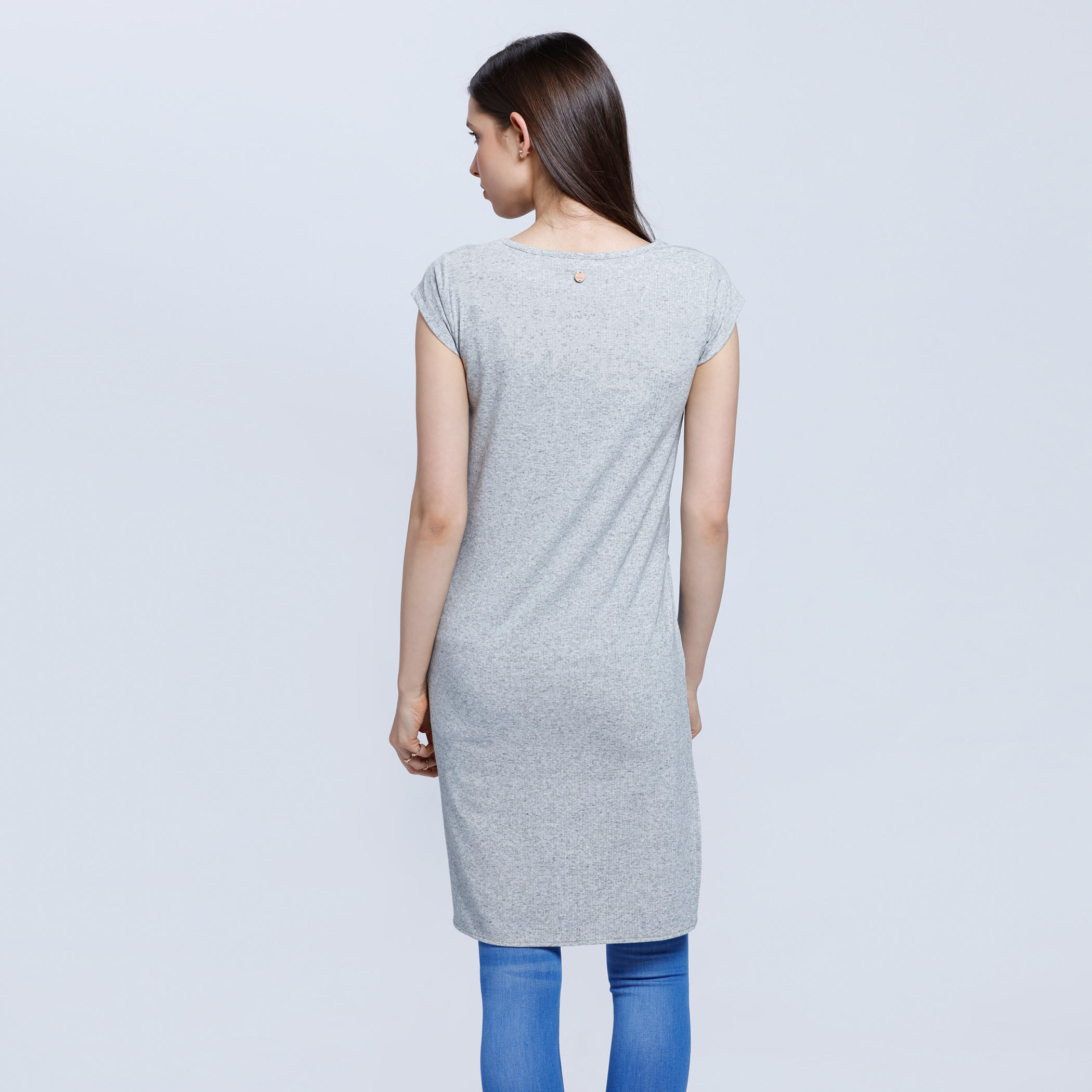 Lee Cooper Printed T-Shirt with Front Knot and High-Low Hem-women-clothing-tshirts-image-2