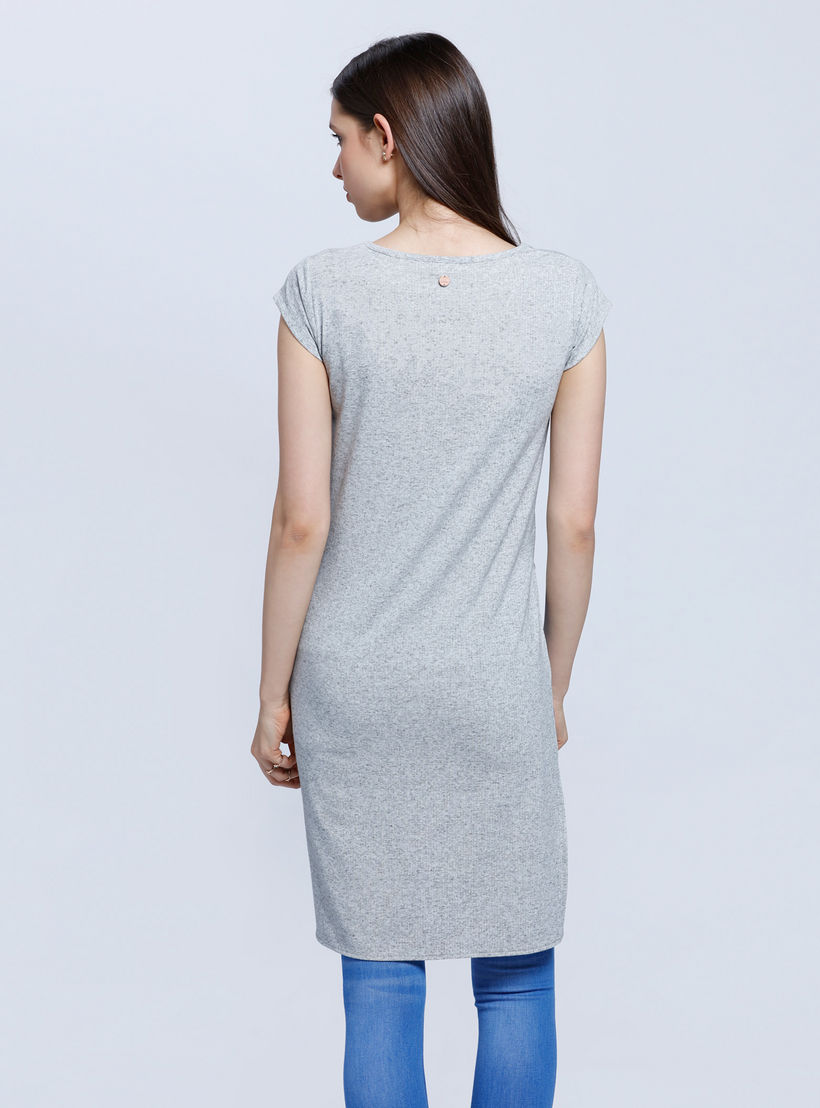 Lee Cooper Printed T-Shirt with Front Knot and High-Low Hem-women-clothing-tshirts-image-2