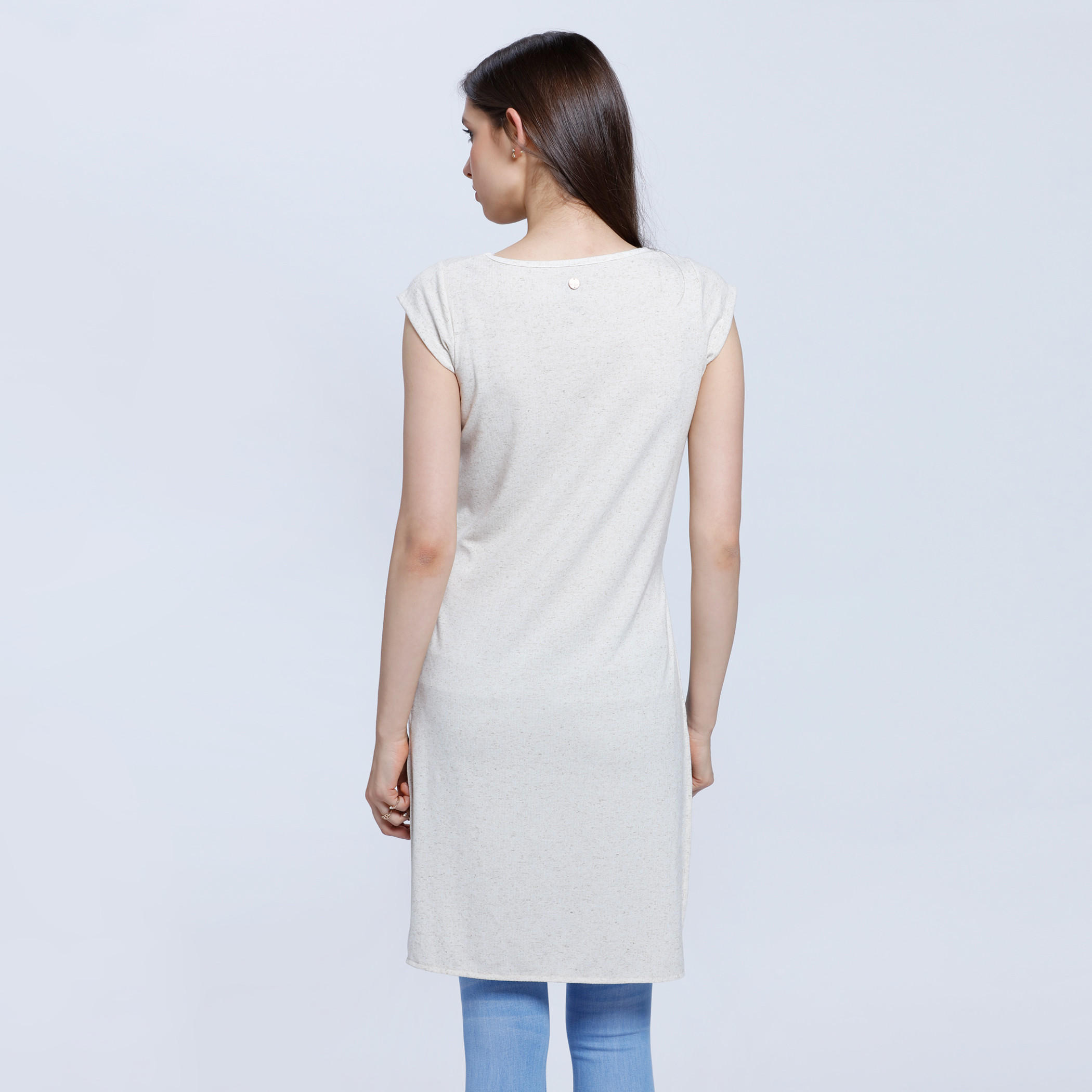 Lee Cooper Printed T-Shirt with Front Knot and High-Low Hem-women-clothing-tshirts-image-2