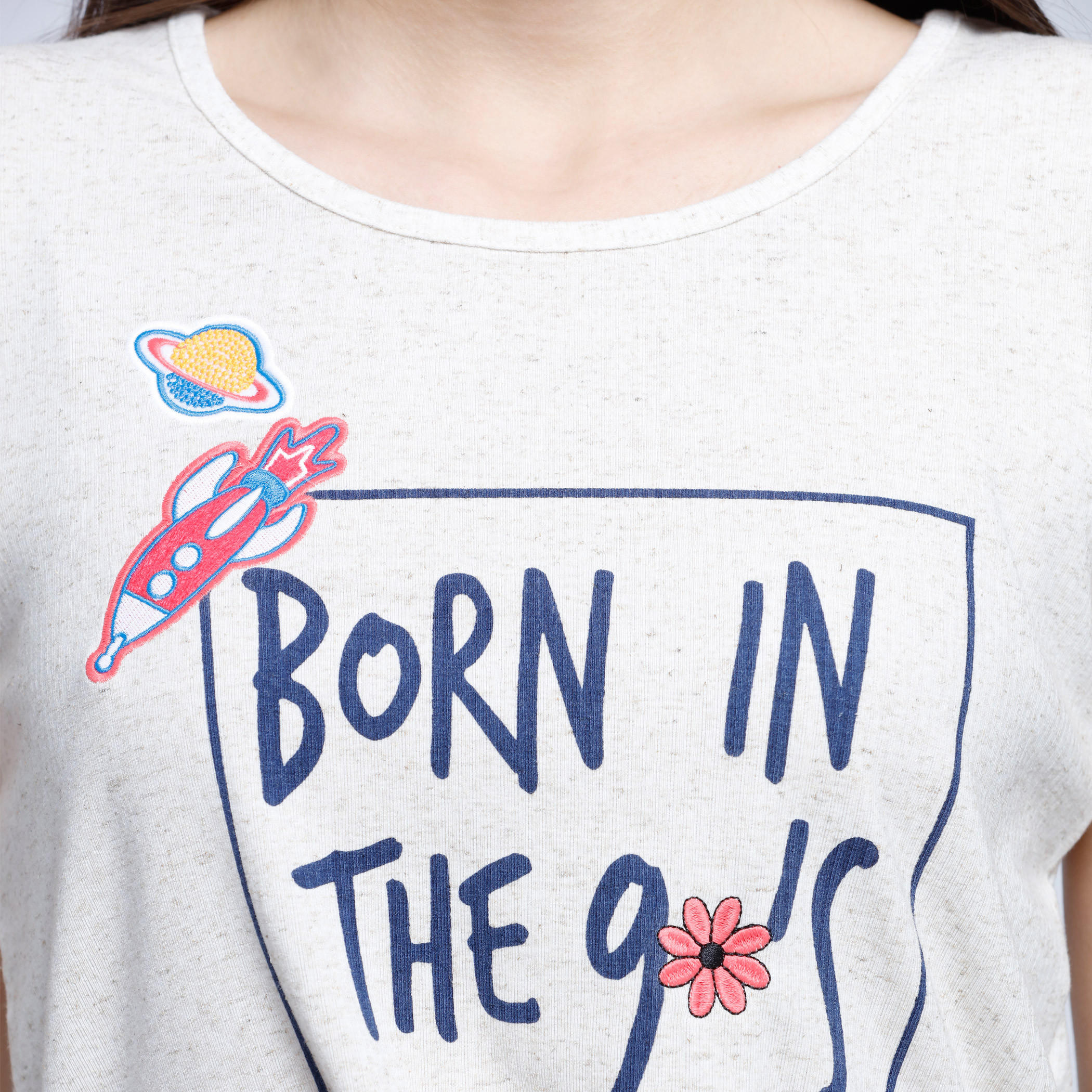 Lee Cooper Printed T-Shirt with Front Knot and High-Low Hem-women-clothing-tshirts-image-4