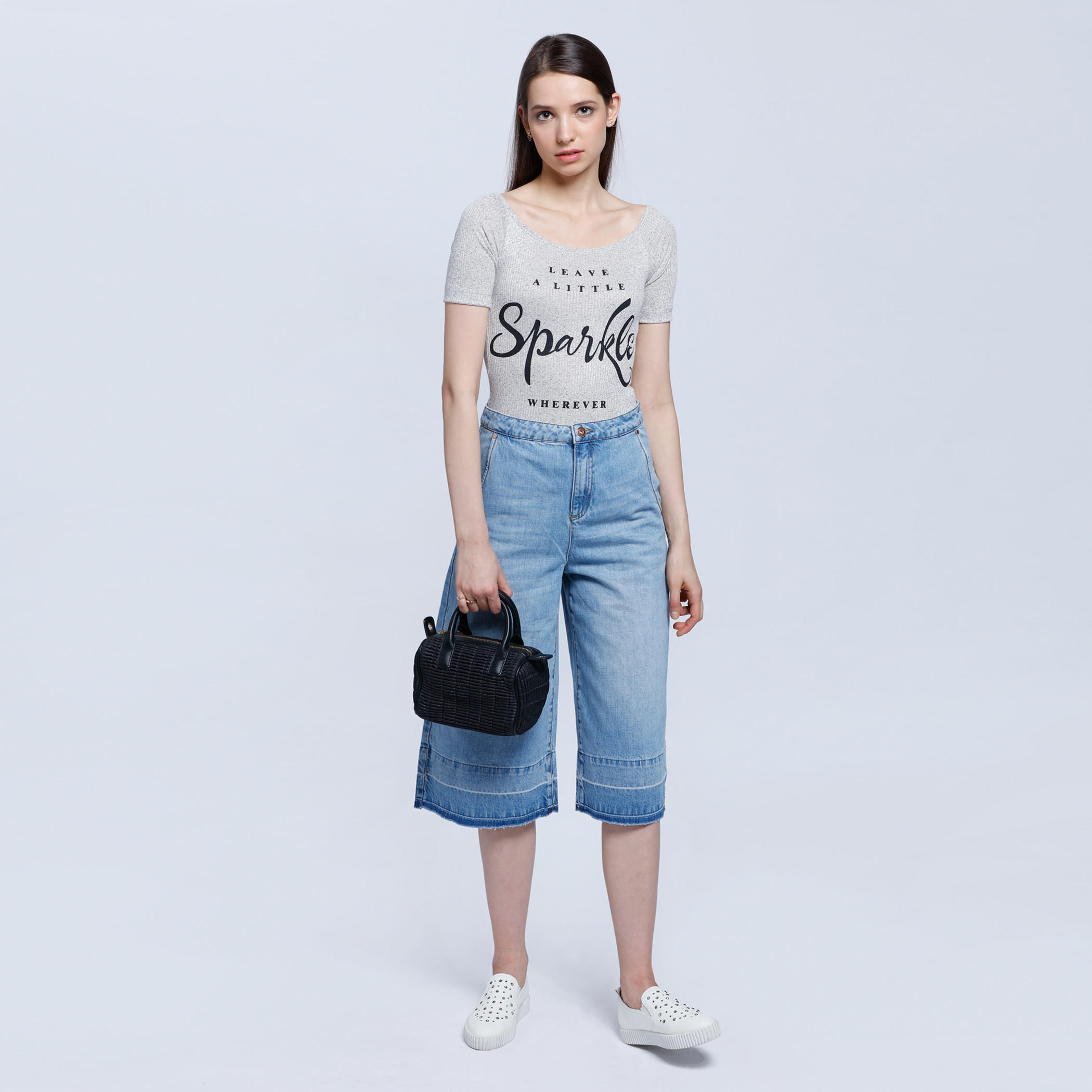 Lee Cooper Ribbed Bodysuit with Round Neck and Short Sleeves-women-clothing-tshirts-image-5