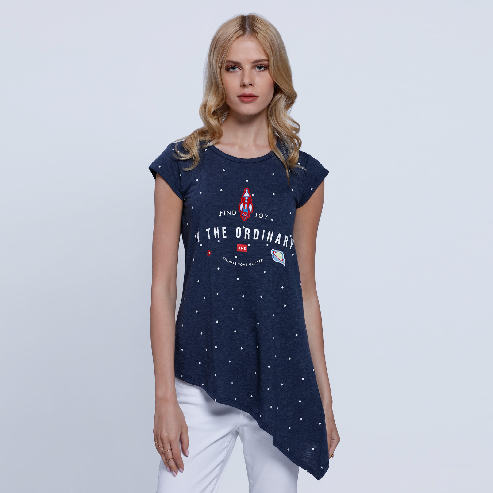 Lee Cooper Printed T-Shirt with Short Sleeves-women-clothing-tshirts-image-1