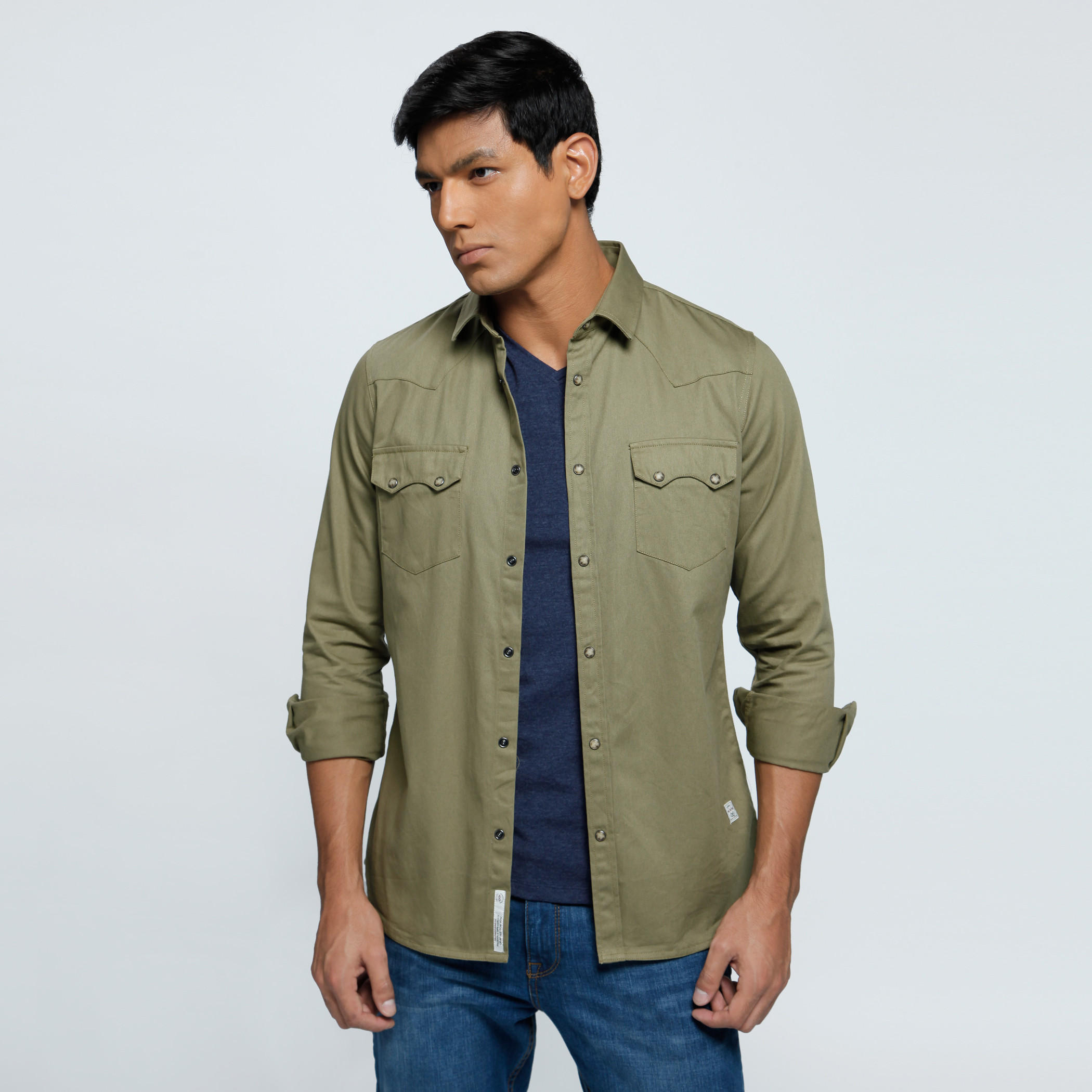 Lee Cooper Long Sleeves Shirt with Flap Pockets-men-clothing-shirts-image-1
