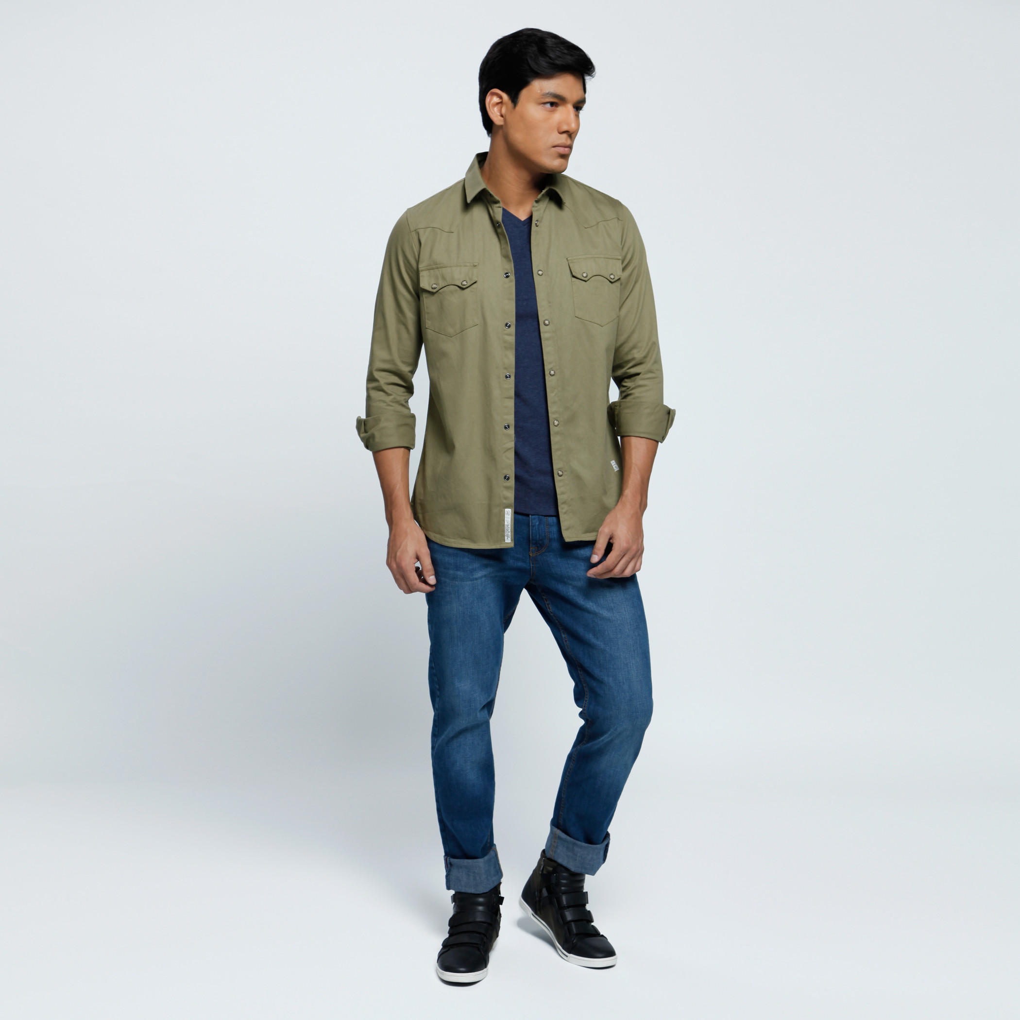 Lee Cooper Long Sleeves Shirt with Flap Pockets-men-clothing-shirts-image-1