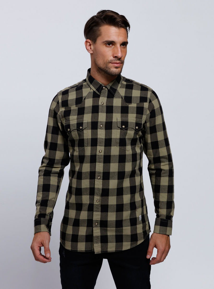 Lee Cooper Chequered Long Sleeves Shirt-men-clothing-shirts-image-1