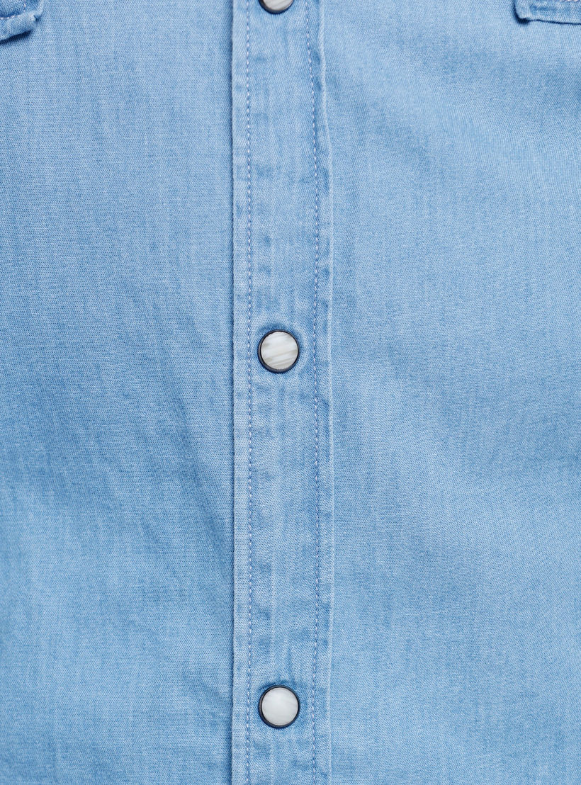 Lee Cooper Denim Shirt with Short Sleeves-men-clothing-shirts-image-2