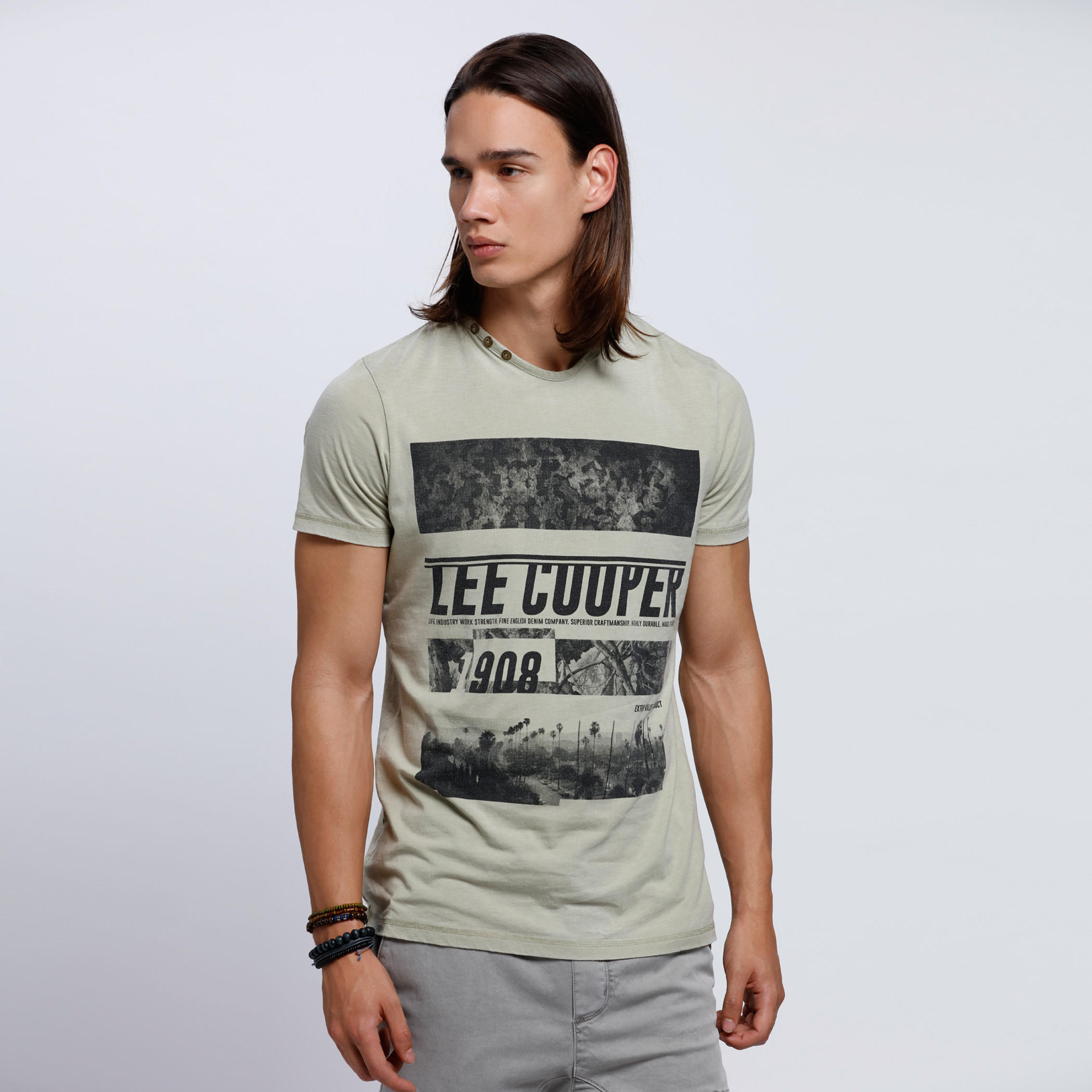 Lee Cooper Printed T-Shirt with Short Sleeves-men-clothing-tshirtsandpolos-tshirts-image-1