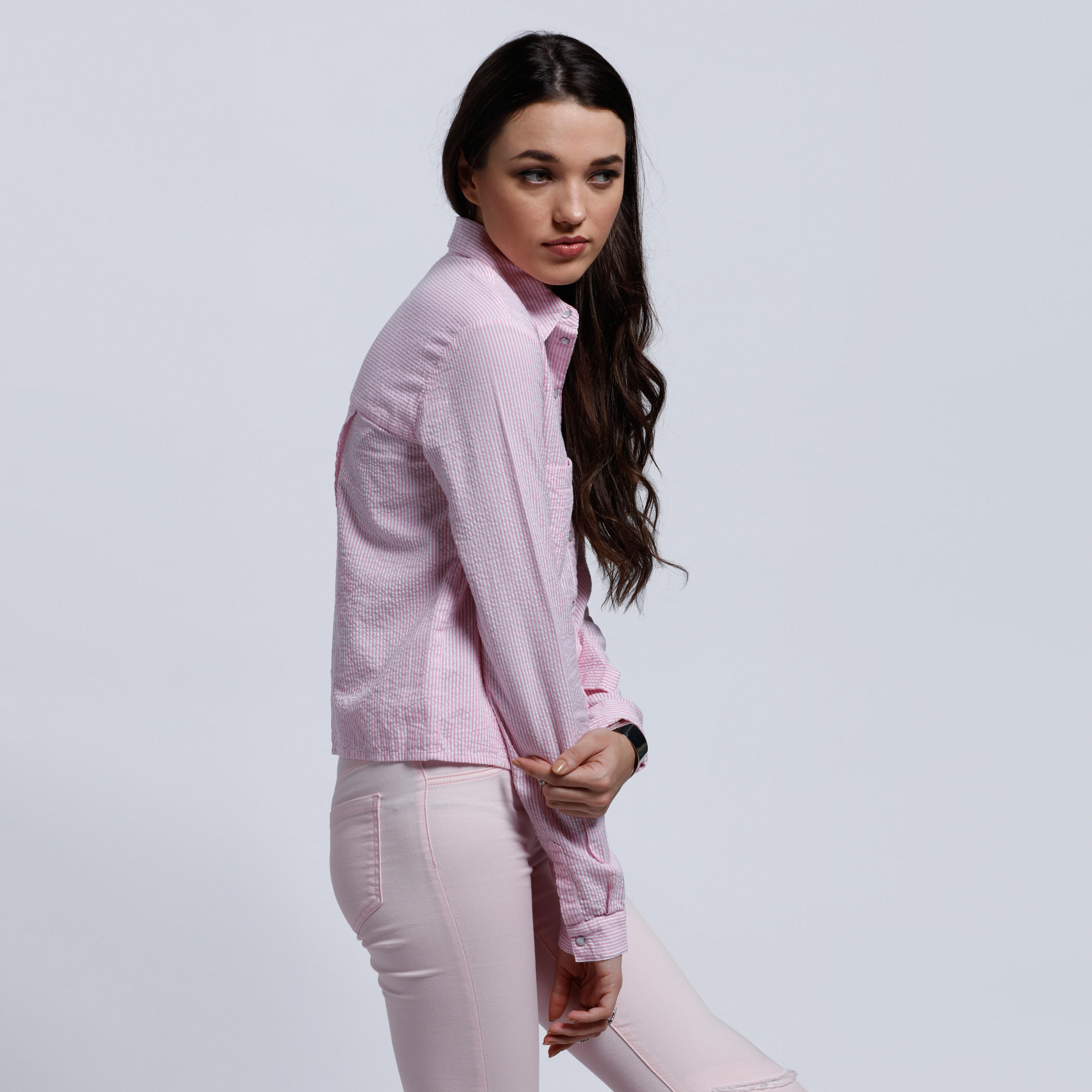 Lee Cooper Striped Shirt with Full Sleeves-women-clothing-shirtsandblouses-blouses-image-3