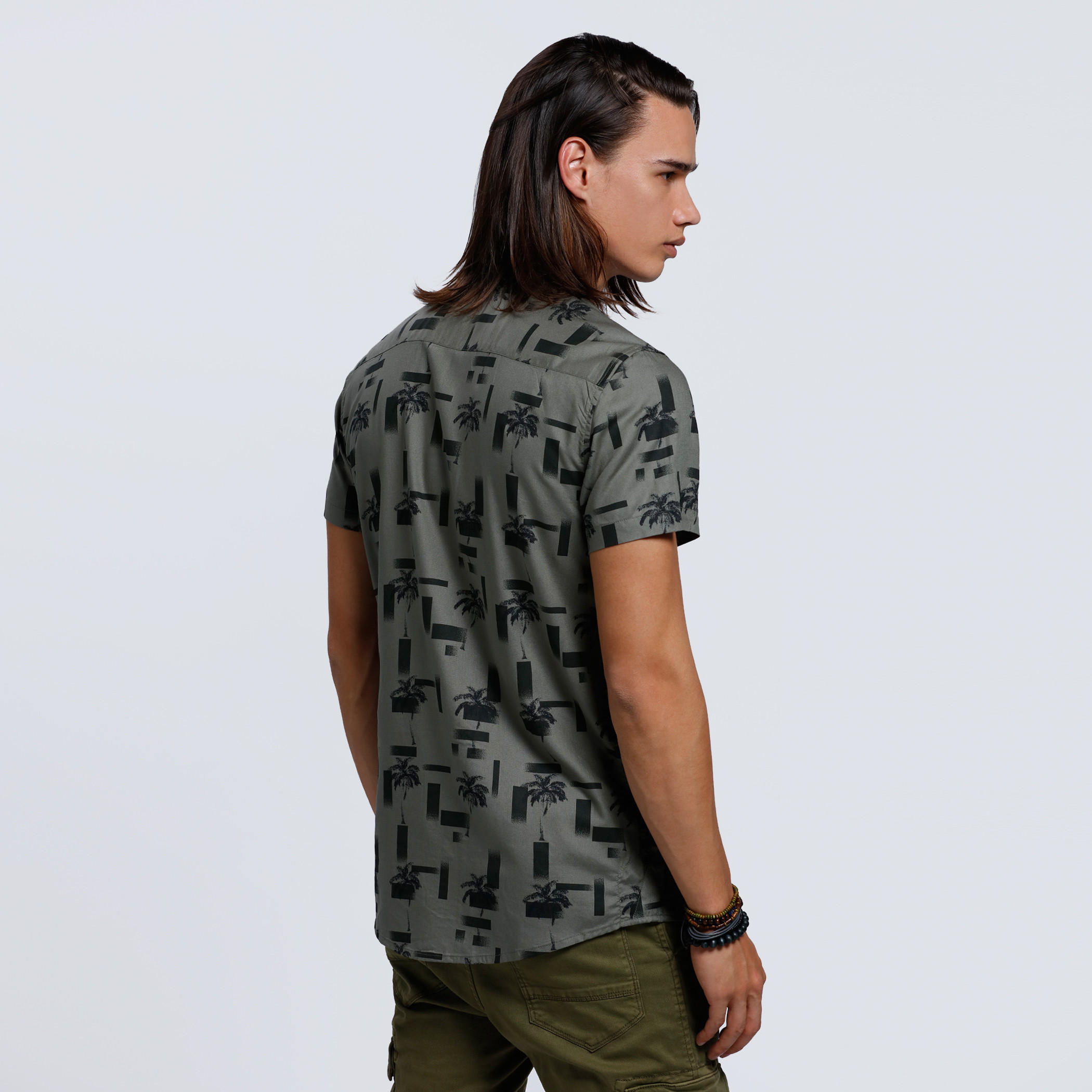 Lee Cooper Printed Shirt with Short Sleeves-men-clothing-shirts-image-2