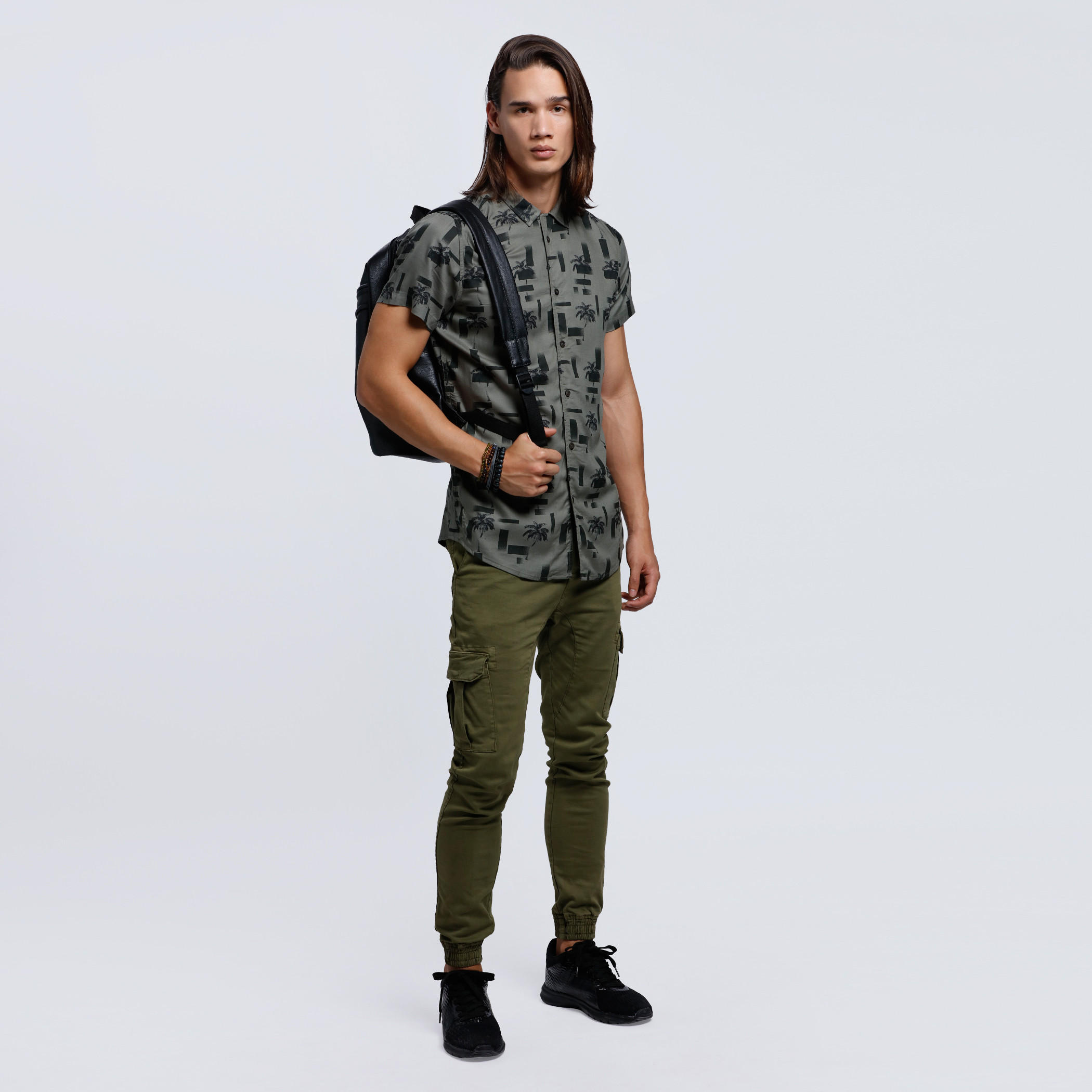 Lee Cooper Printed Shirt with Short Sleeves-men-clothing-shirts-image-1