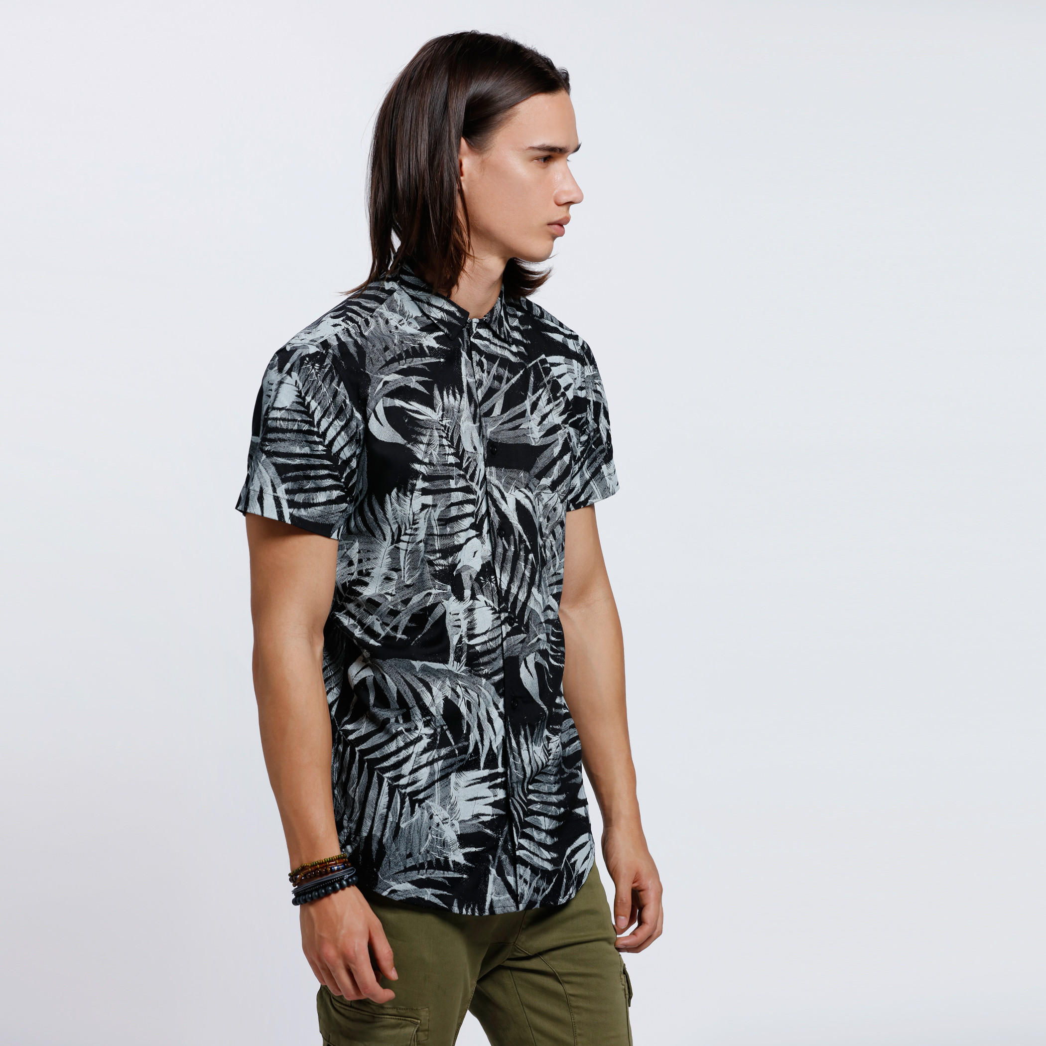 Lee Cooper Printed Shirt with Short Sleeves-men-clothing-shirts-image-3