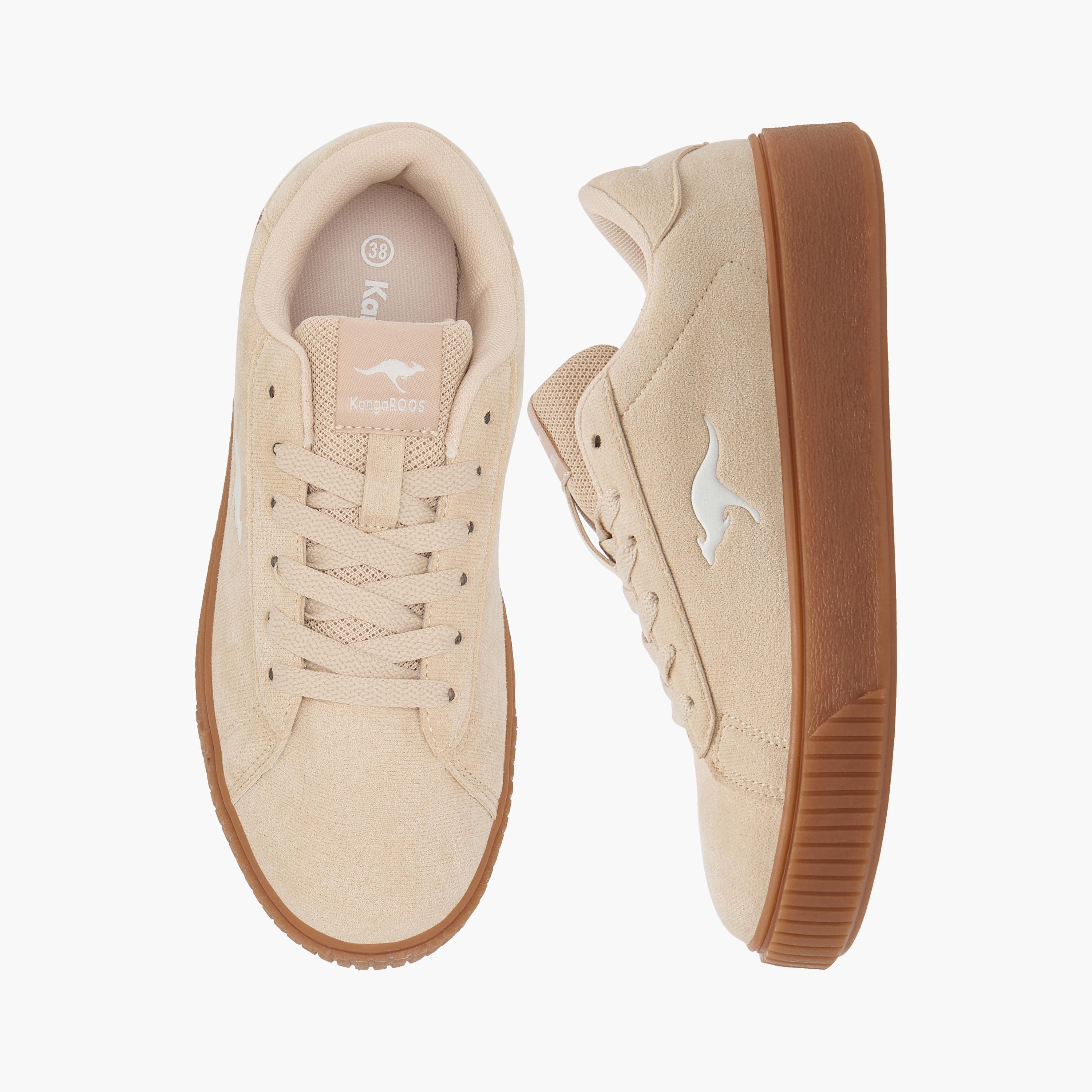 KangaROOS Women's Logo Detail Sneakers with Lace-Up Closure-women-shoes-sneakers-image-1
