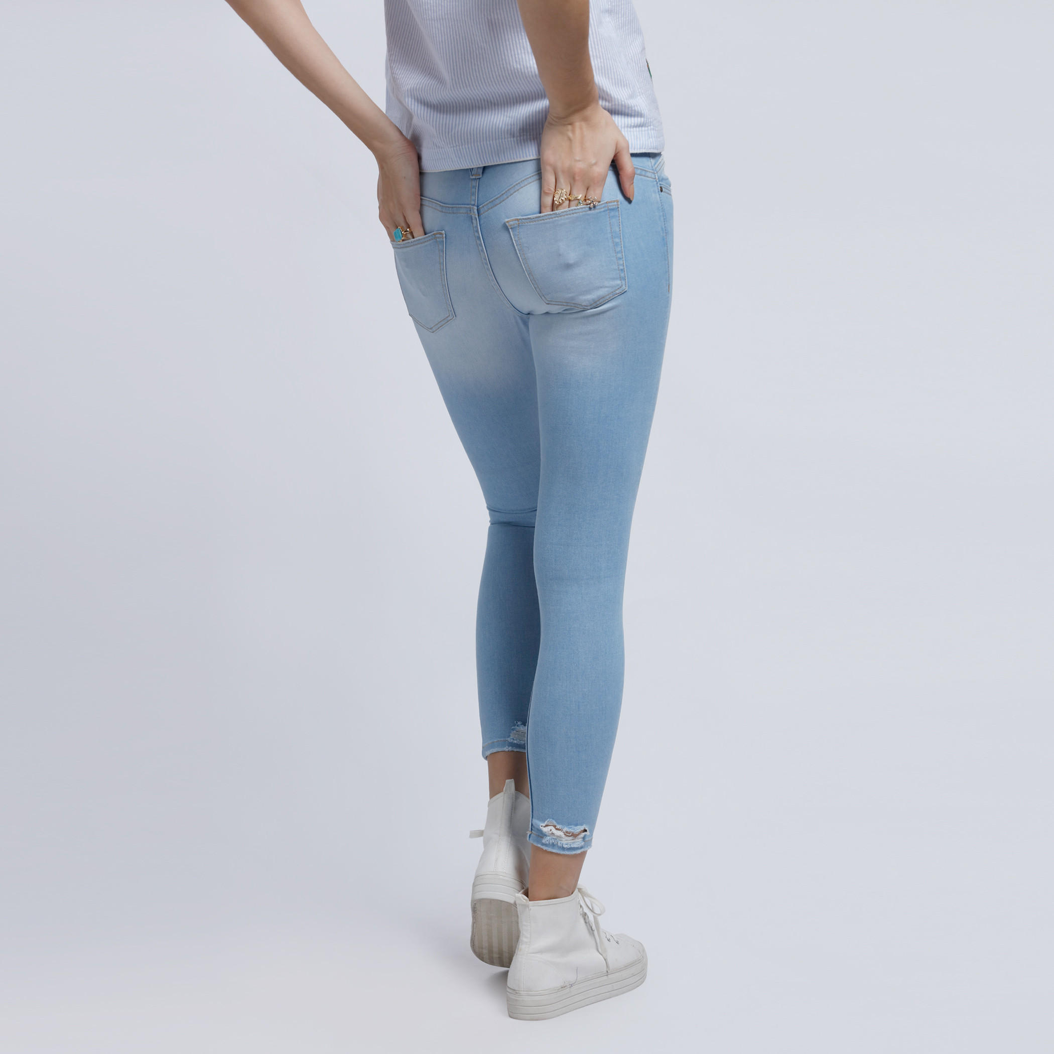 Lee Cooper Distressed Full Length Jeans with Button Closure-women-clothing-bottoms-jeans-image-2