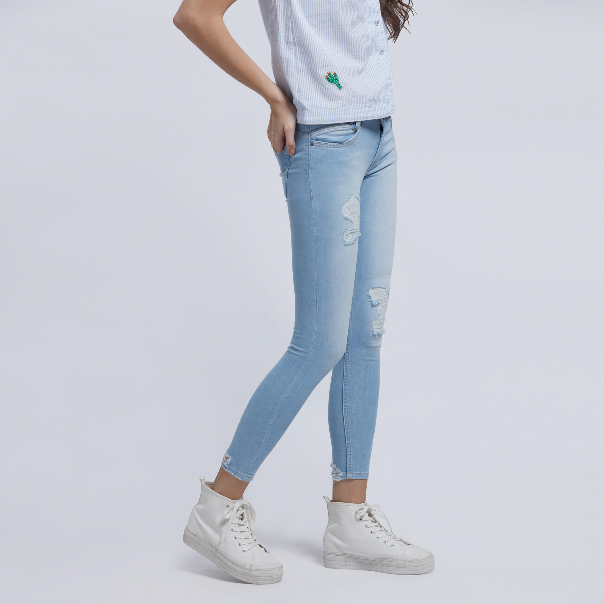 Lee Cooper Distressed Full Length Jeans with Button Closure-women-clothing-bottoms-jeans-image-3