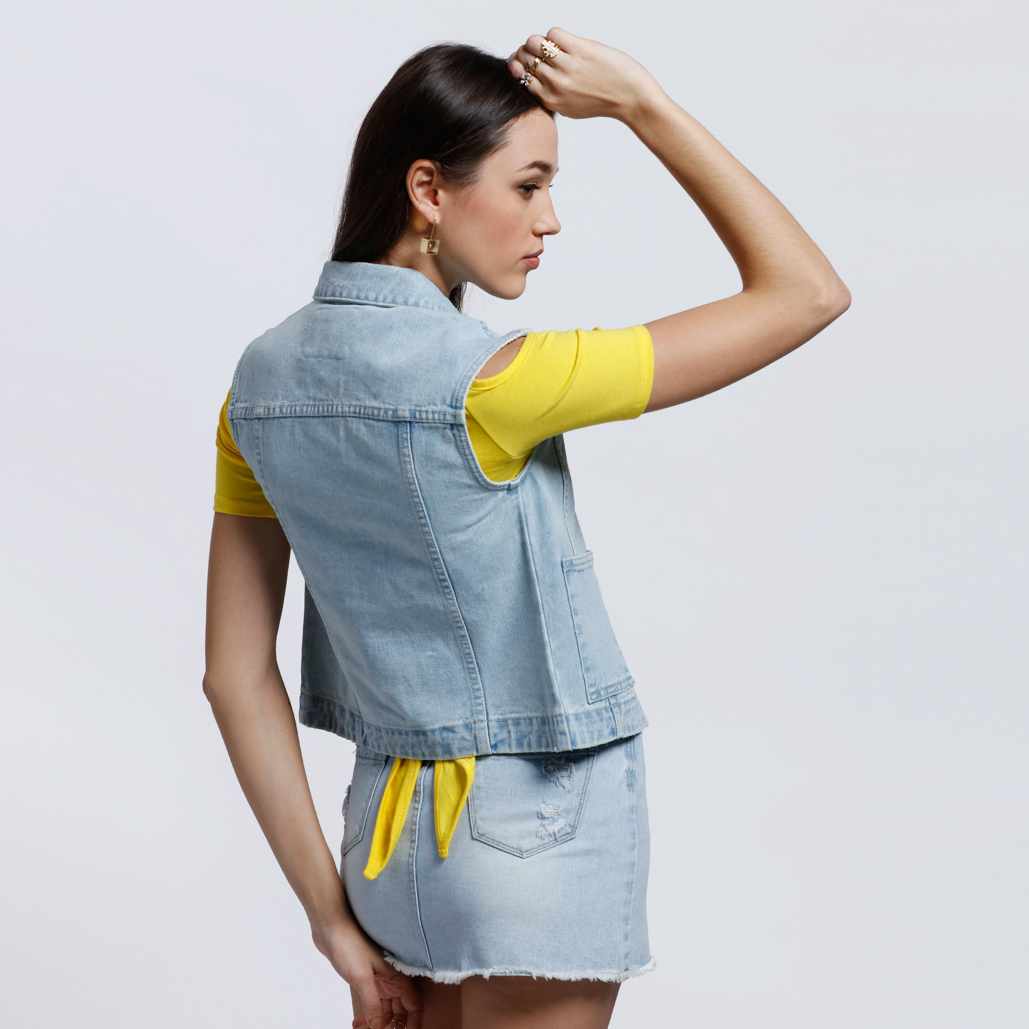 Lee Cooper Sleeveless Jacket with Button Placket-women-winterwear-coatsandjackets-jackets-image-2