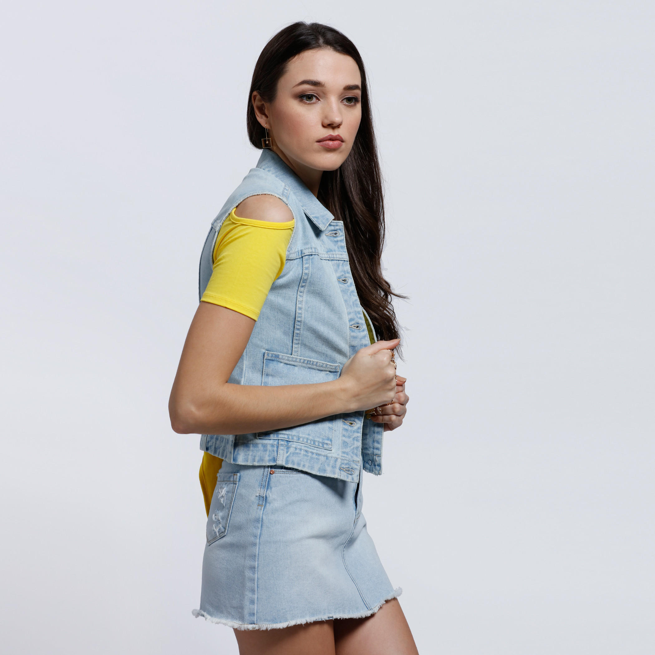 Lee Cooper Sleeveless Jacket with Button Placket-women-winterwear-coatsandjackets-jackets-image-3
