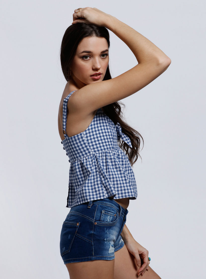 Lee Cooper Chequered Crop Top-women-clothing-shirtsandblouses-blouses-image-3