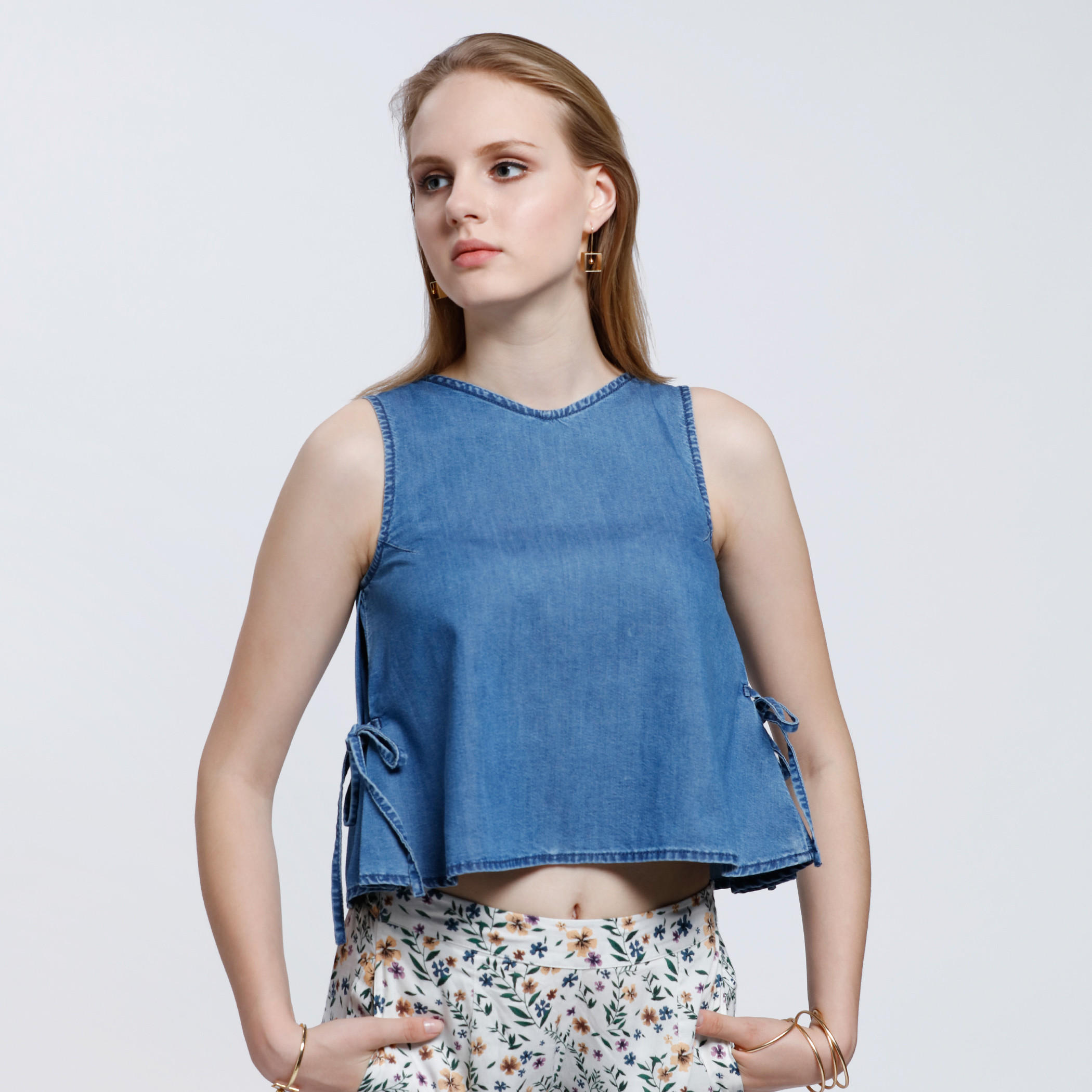 Lee Cooper Sleeveless Top with V-Neckline-women-clothing-shirtsandblouses-blouses-image-1