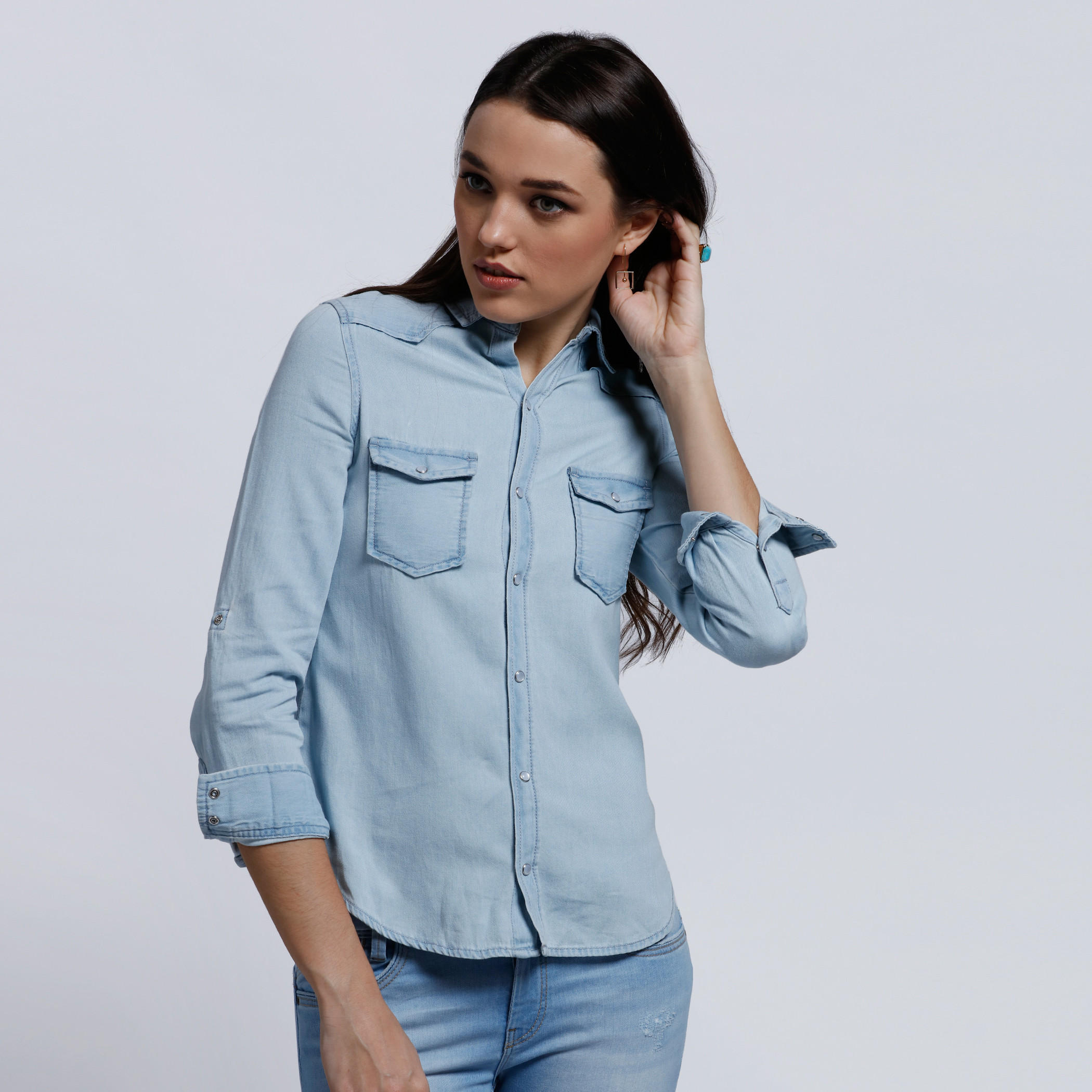 Lee Cooper Long Sleeves Shirt with Pocket Detail-women-clothing-shirtsandblouses-blouses-image-1