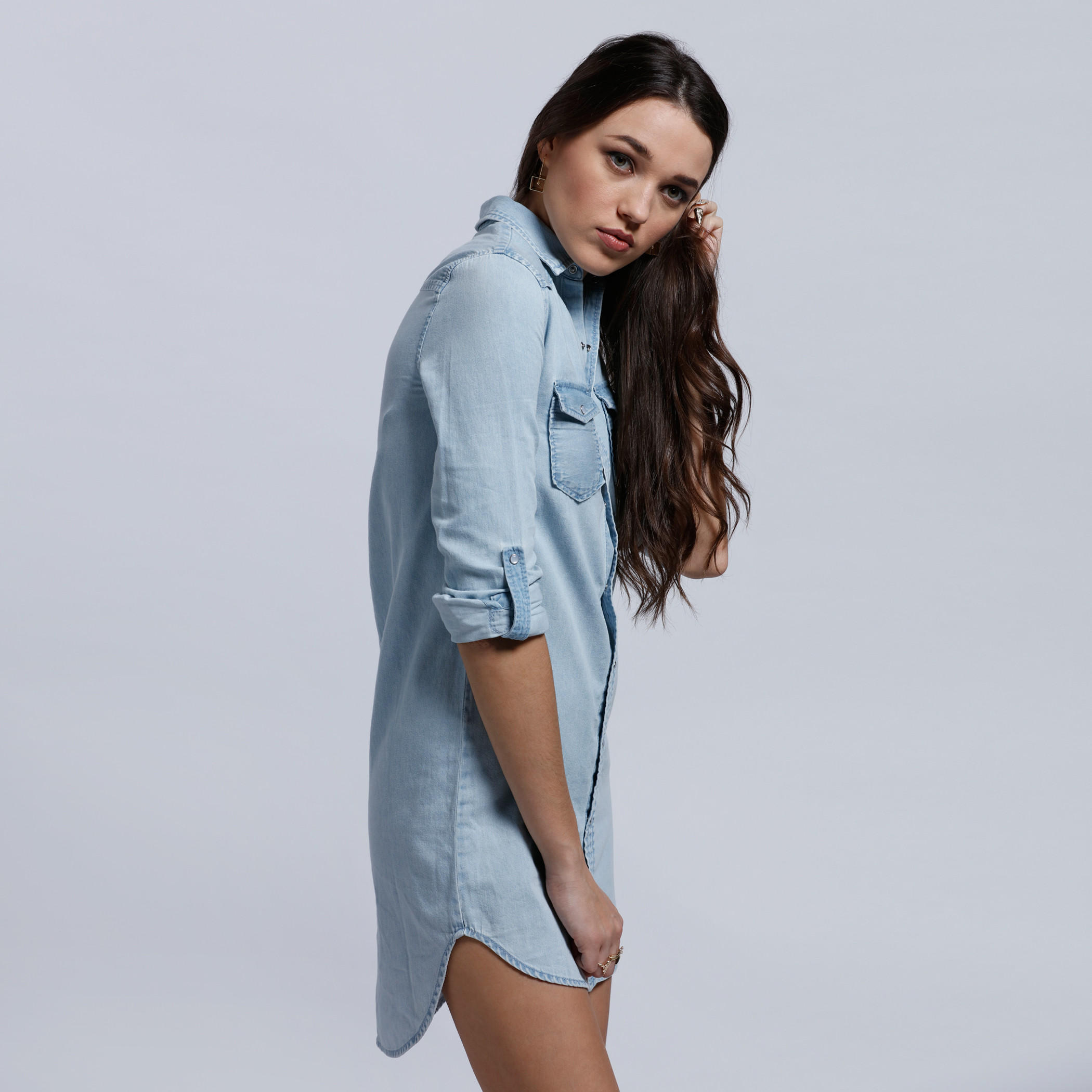 Lee Cooper Long Sleeves Shirt Dress with Complete Placket-women-clothing-dresses-image-3