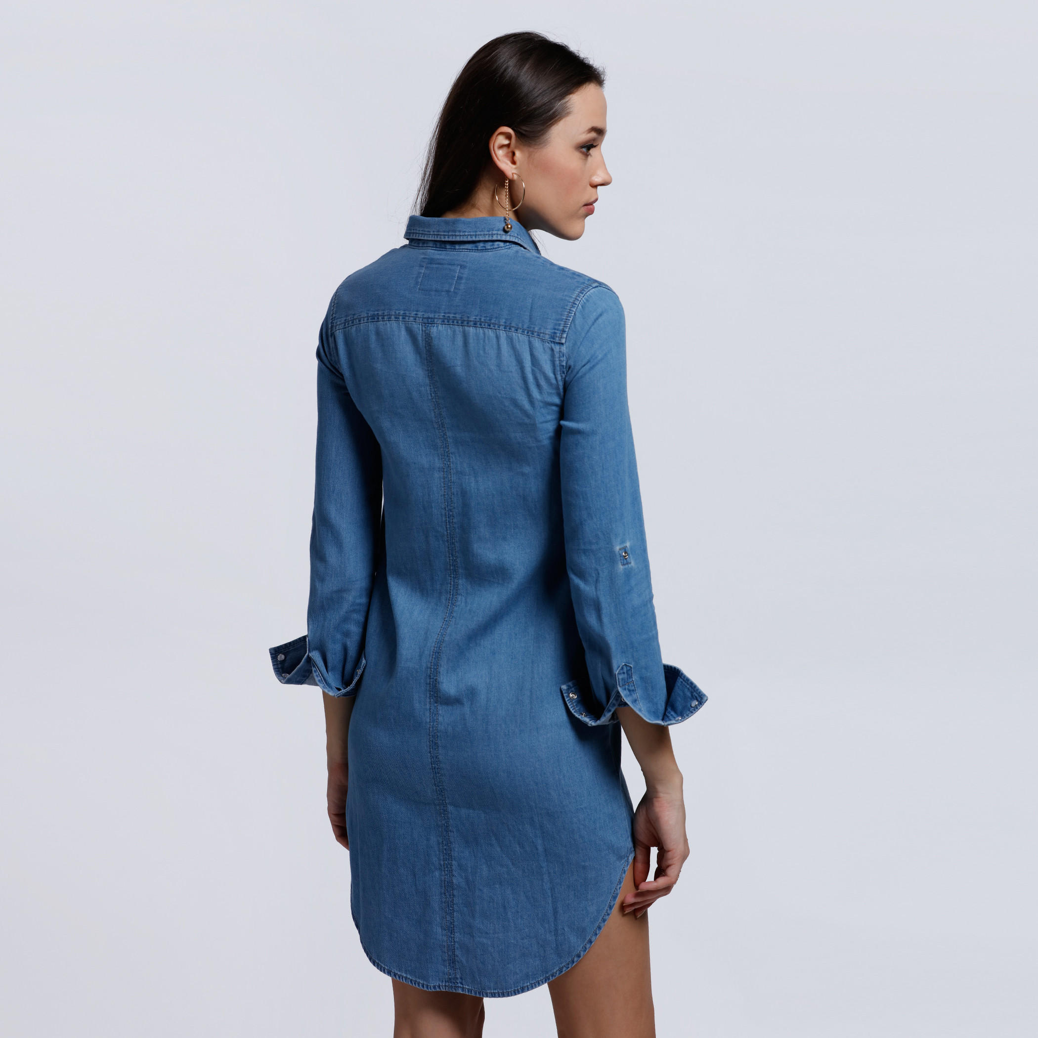 Lee Cooper Long Sleeves Shirt Dress with Complete Placket-women-clothing-dresses-image-2